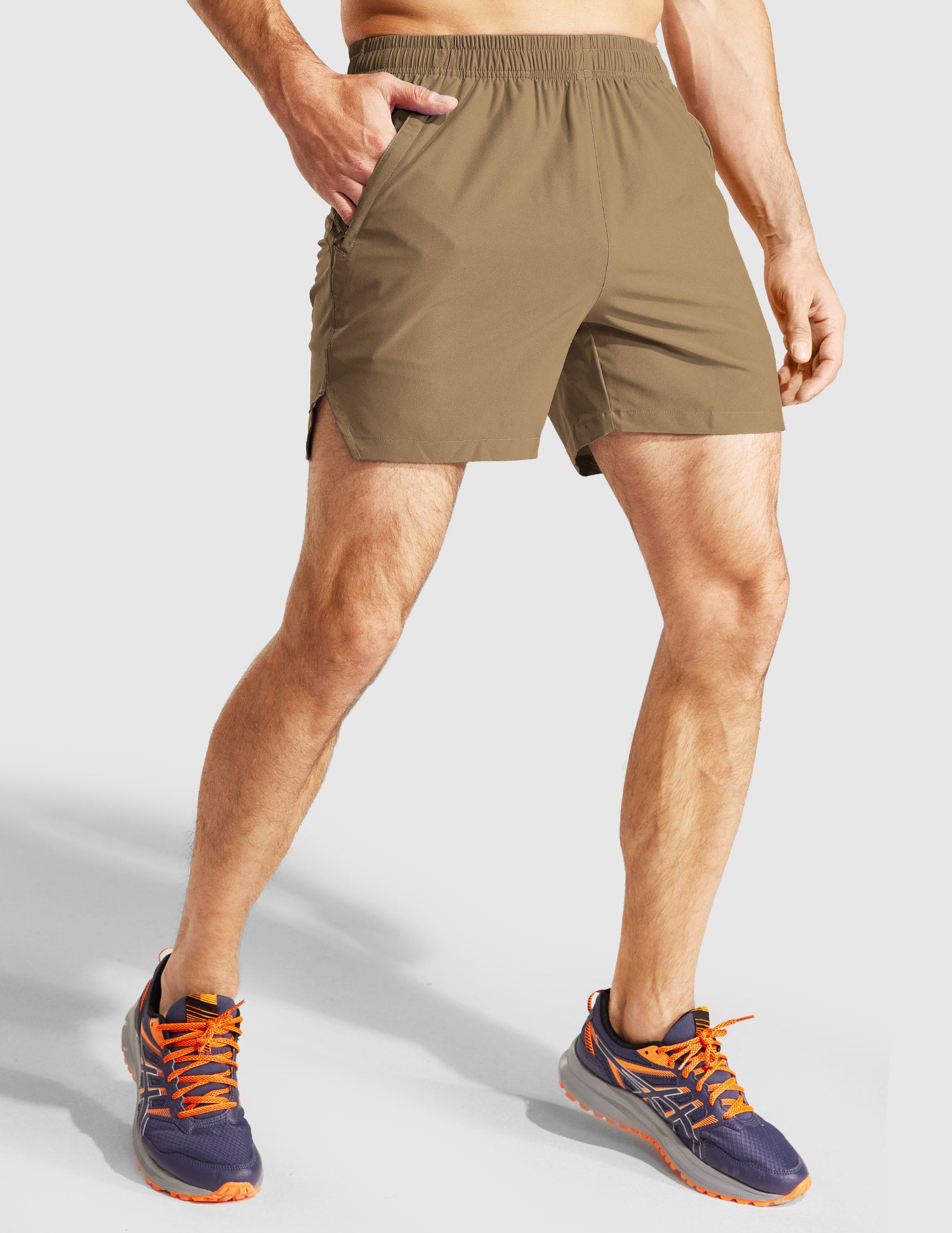 MIER Men's 5 Inch Running Shorts with Zipper Pockets Men's Shorts