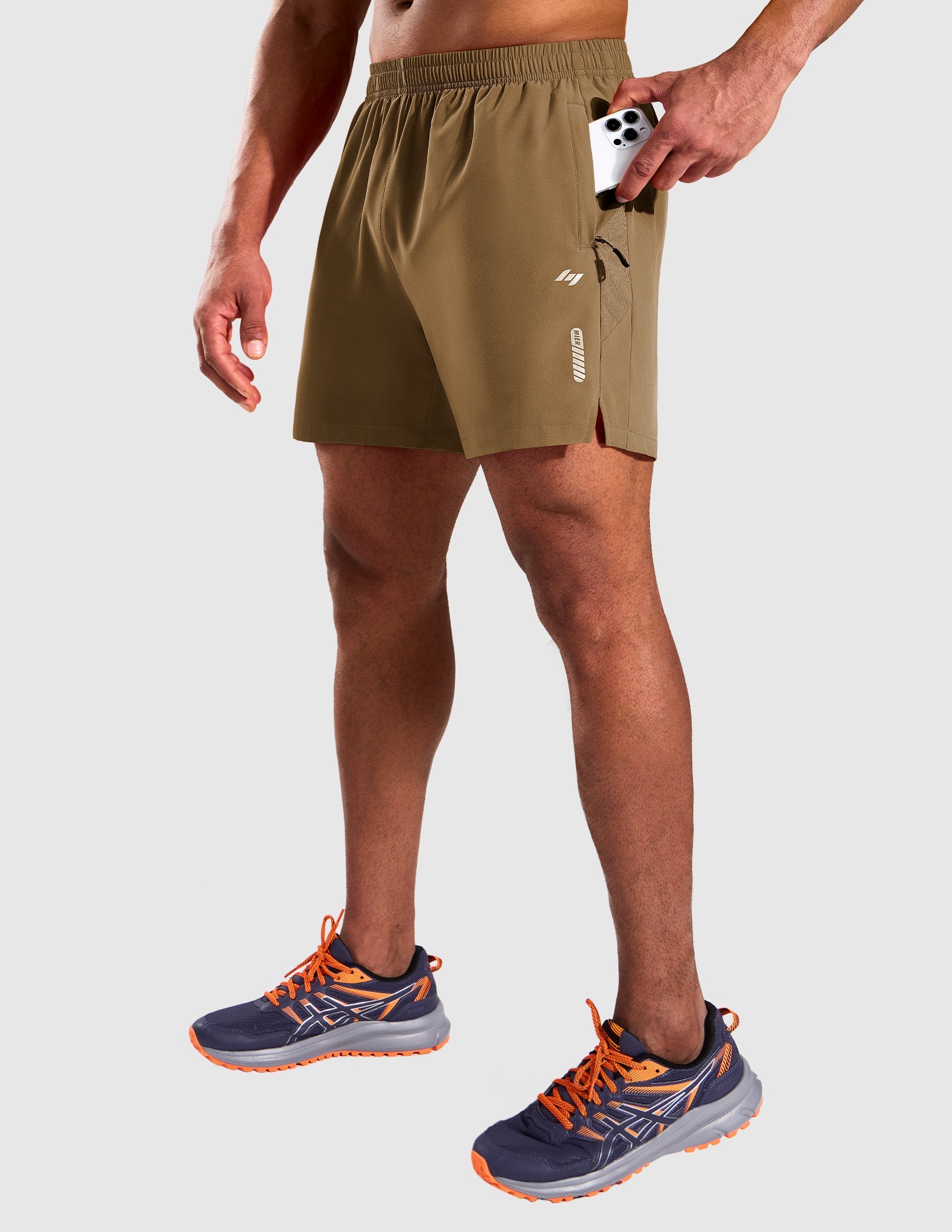 MIER Men’s 5” Running Shorts Quick Dry with Zipper Pockets, No Liner Men's Shorts