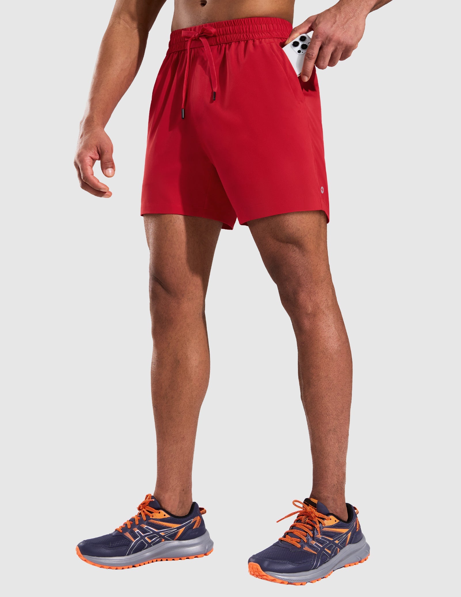 MIER 5" Running Gym Shorts for Men Quick Dry with Zipper Pockets Men's Shorts Red / XS