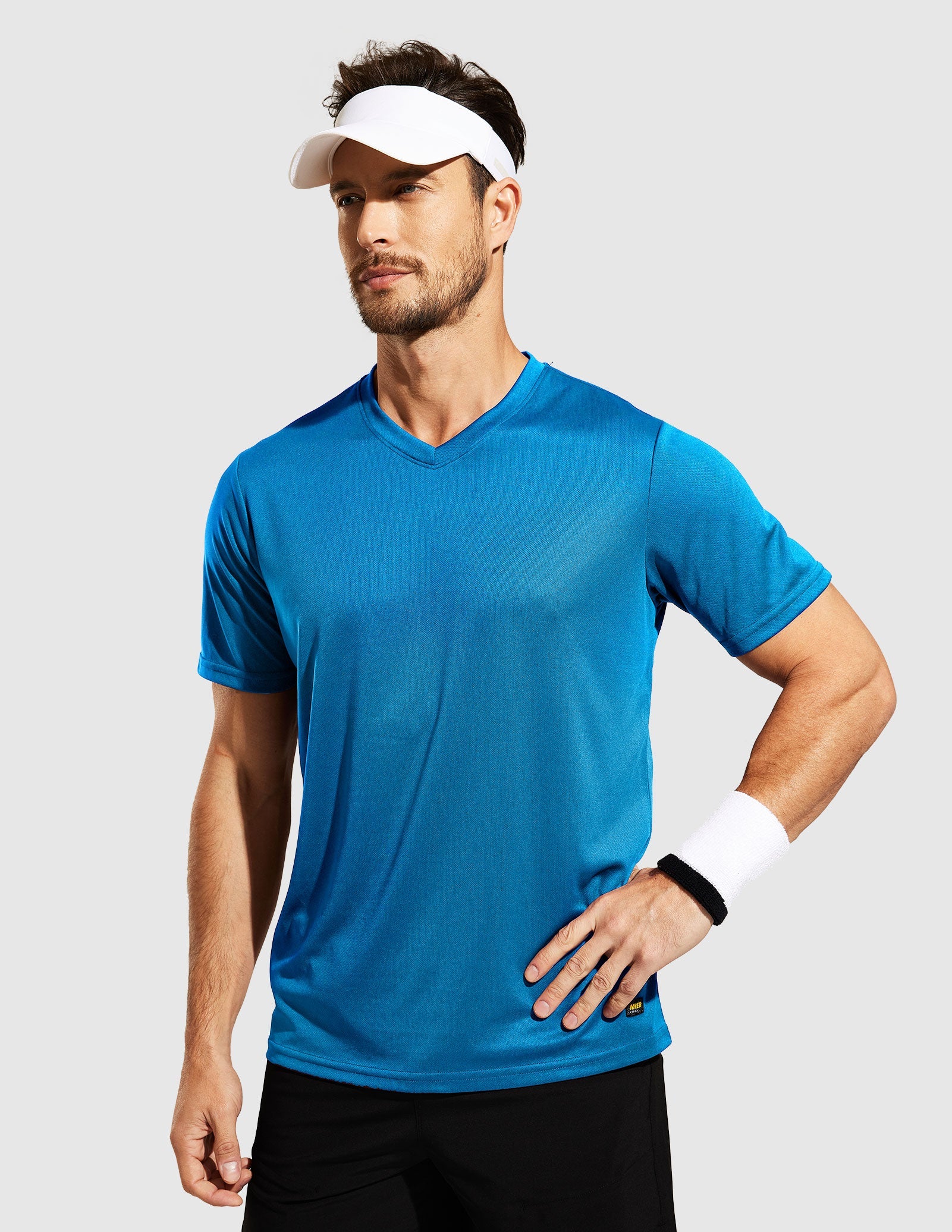 MIER Men's Dry Fit Performance Tees Eco Friendly and Moisture Wicking Men's T-Shirts Blue / S
