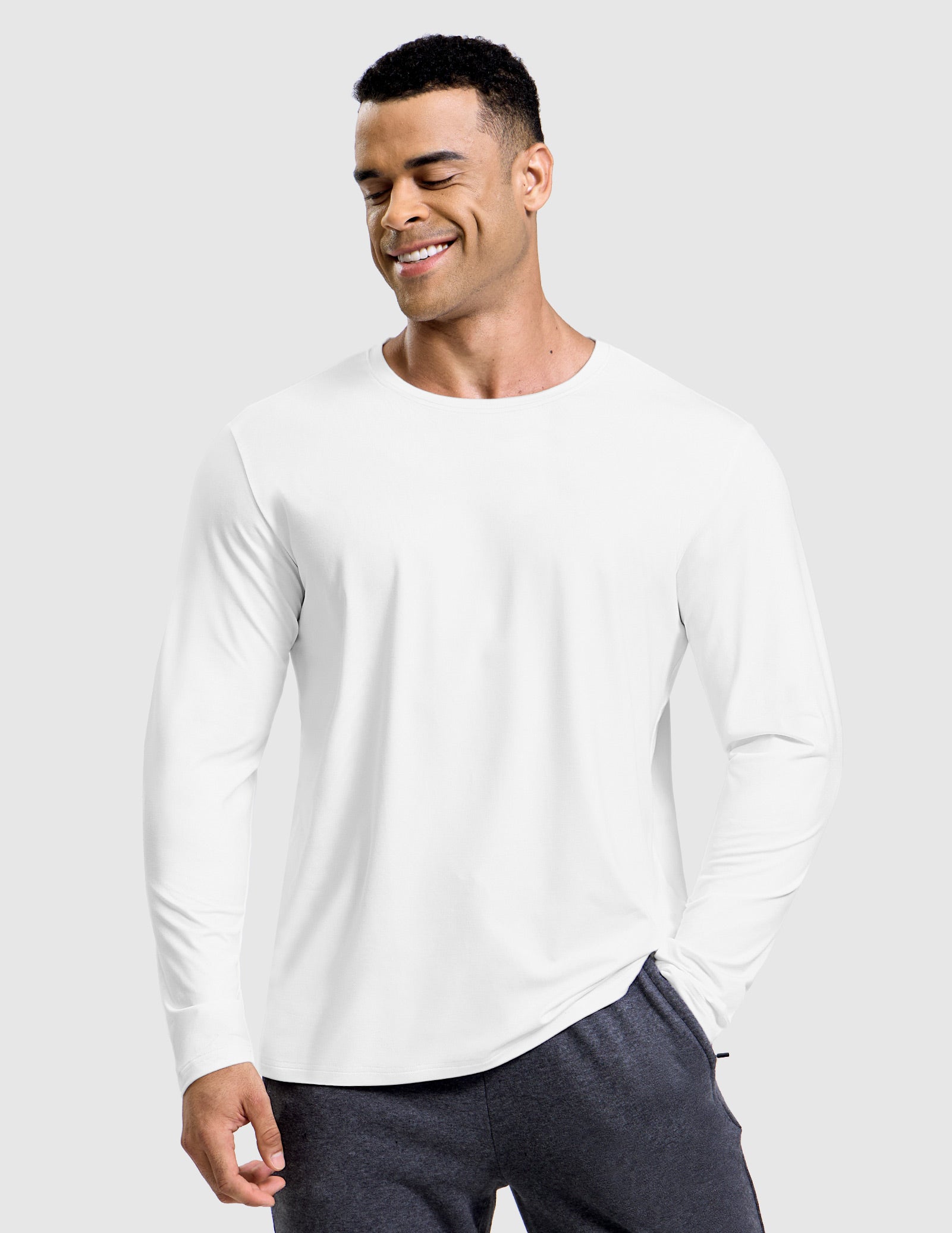 MIER Men’s Buttery Soft Long Sleeve Athletic Crew Neck Tee Men's Shirt