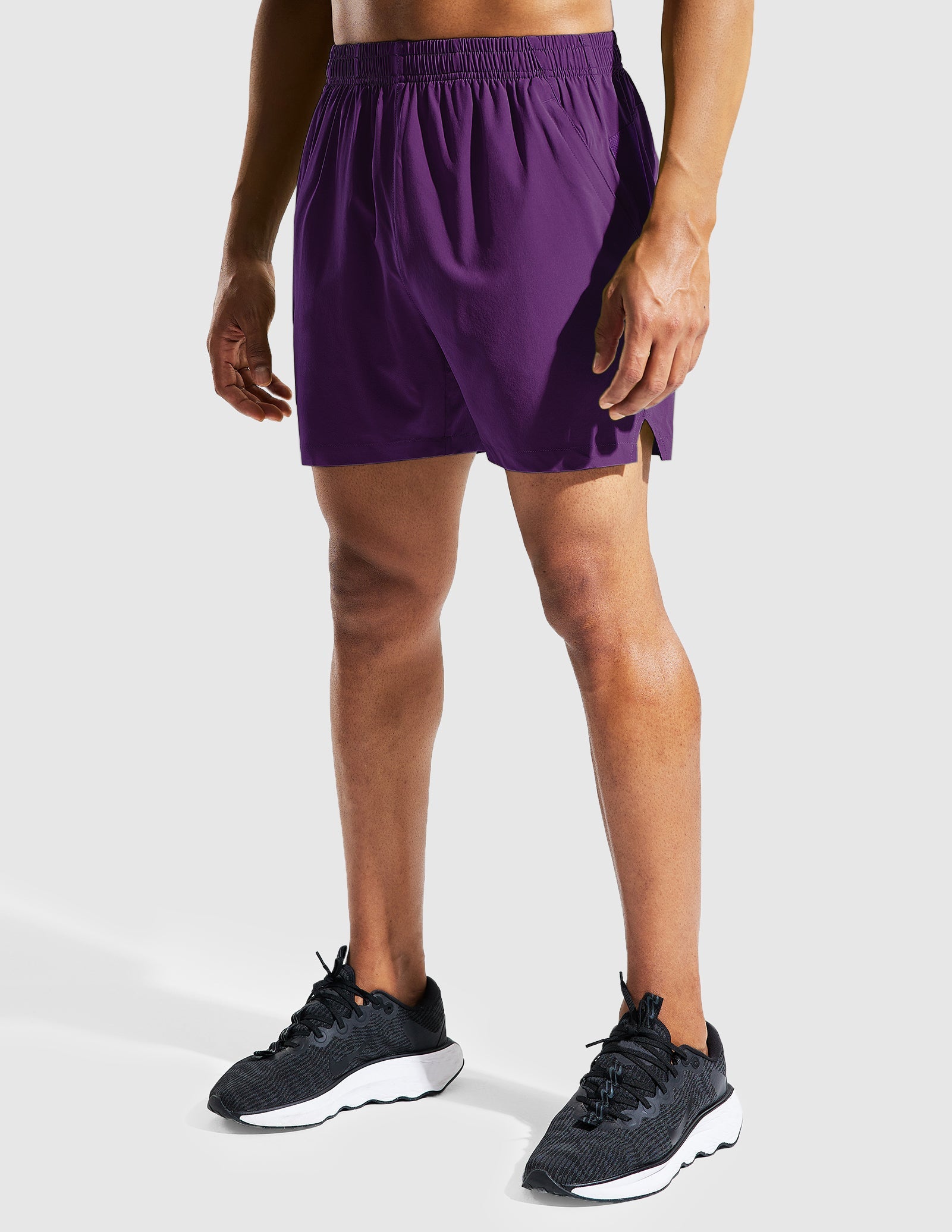 MIER Men's 5 Inch Running Shorts with Zipper Pockets Men's Shorts