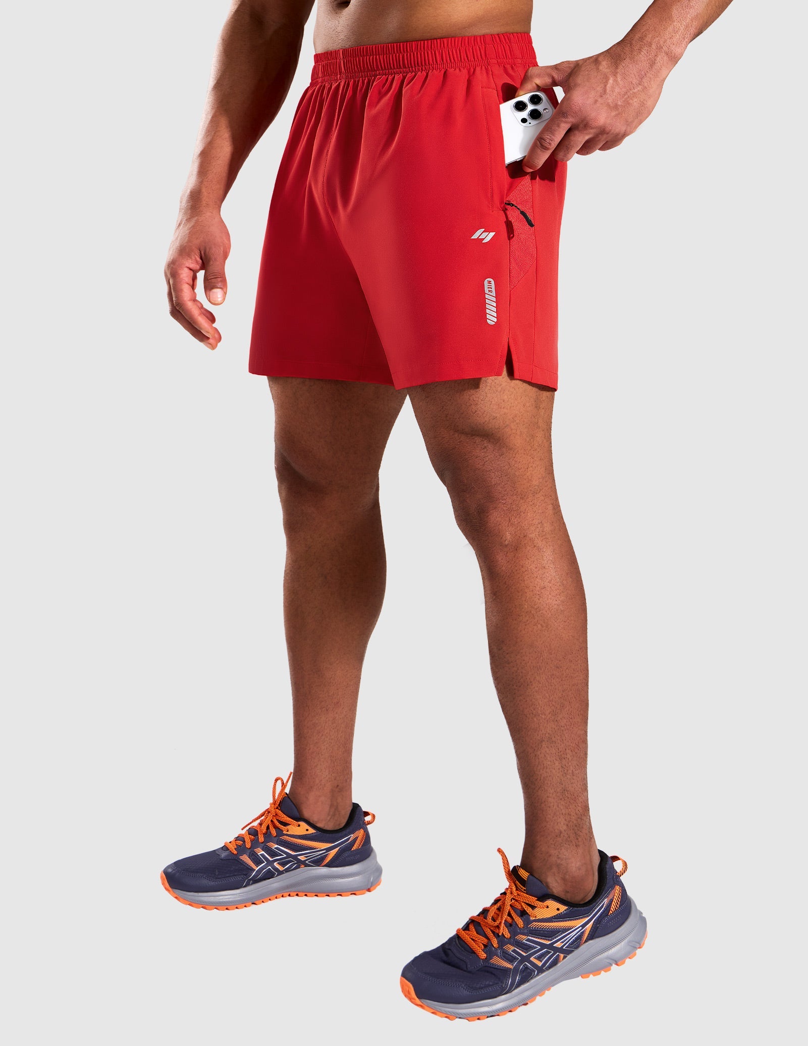 MIER Men’s 5” Running Shorts Quick Dry with Zipper Pockets, No Liner Men's Shorts