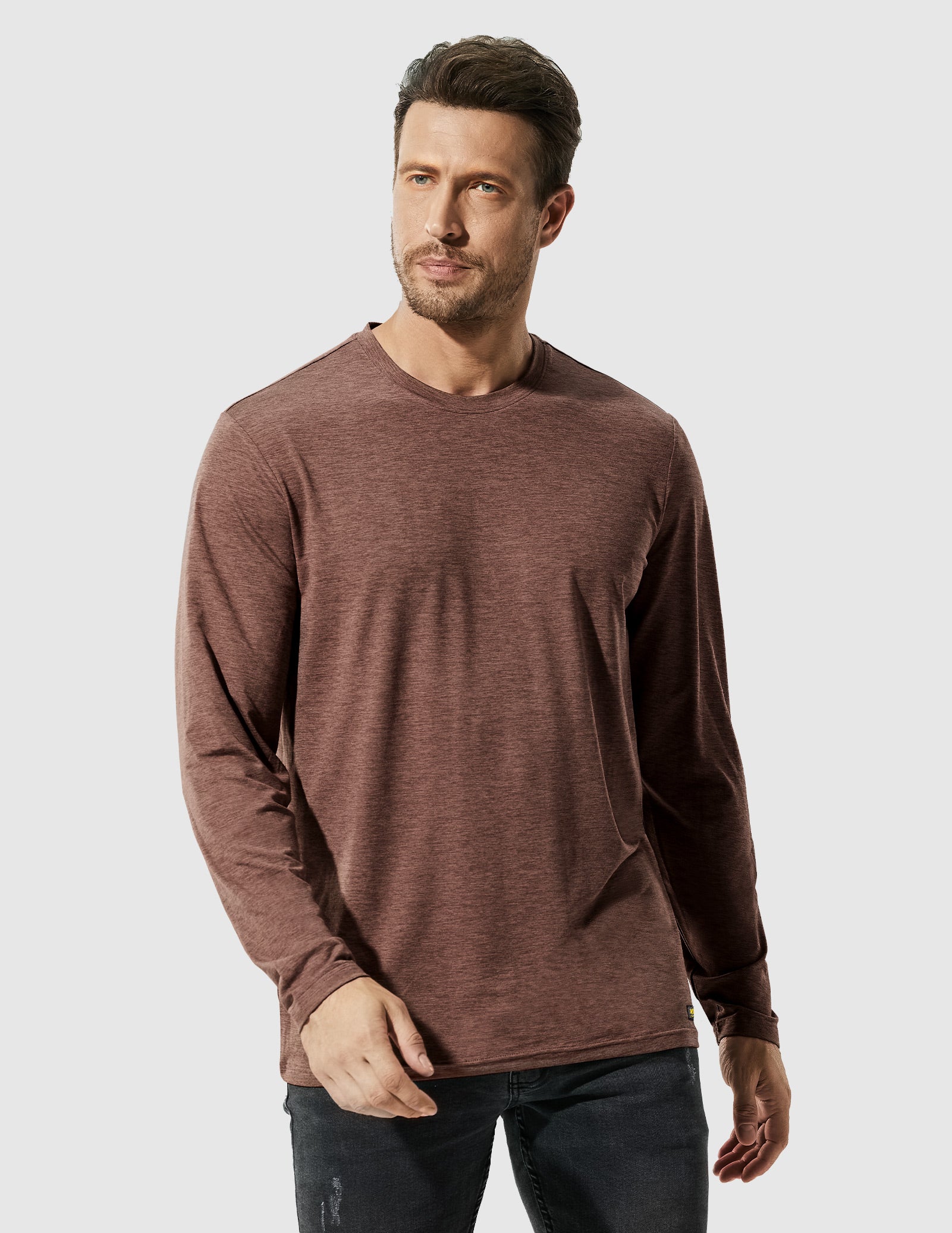 MIER Men’s Buttery Soft Long Sleeve Athletic Crew Neck Tee Men's Shirt