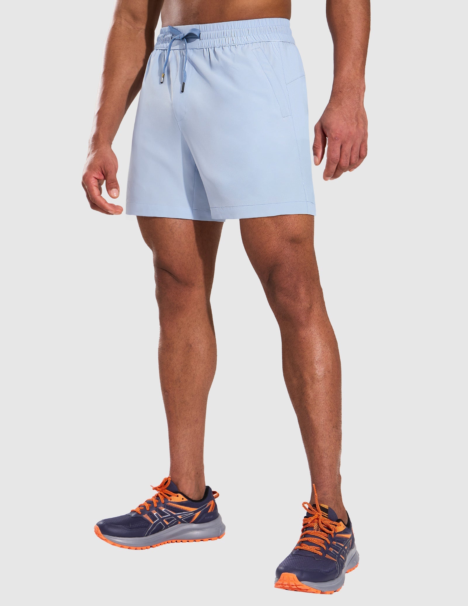MIER 5" Running Gym Shorts for Men Quick Dry with Zipper Pockets Men's Shorts