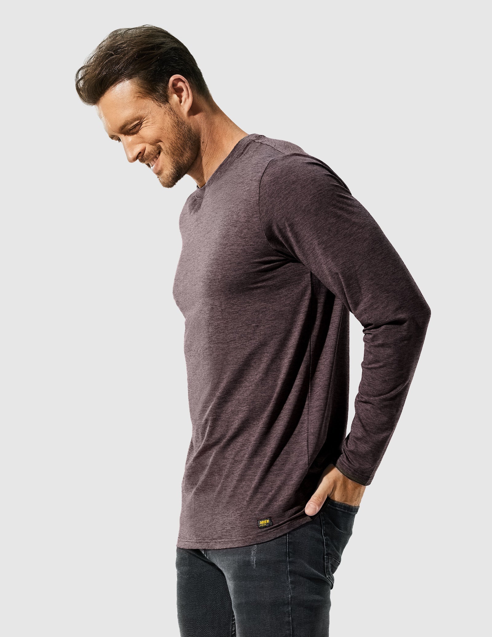 MIER Men’s Buttery Soft Long Sleeve Athletic Crew Neck Tee Men's Shirt