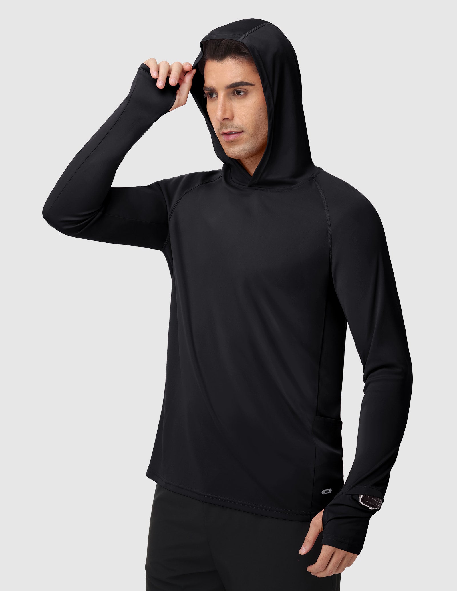 MIER Men's UPF 50+ Running Hoodie Lightweight Sun Protection Shirt Men's T-Shirts