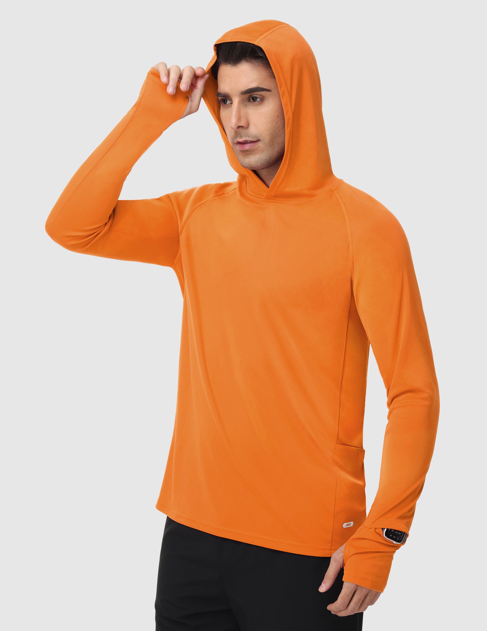 MIER Men's UPF 50+ Running Hoodie Lightweight Sun Protection Shirt Men's T-Shirts