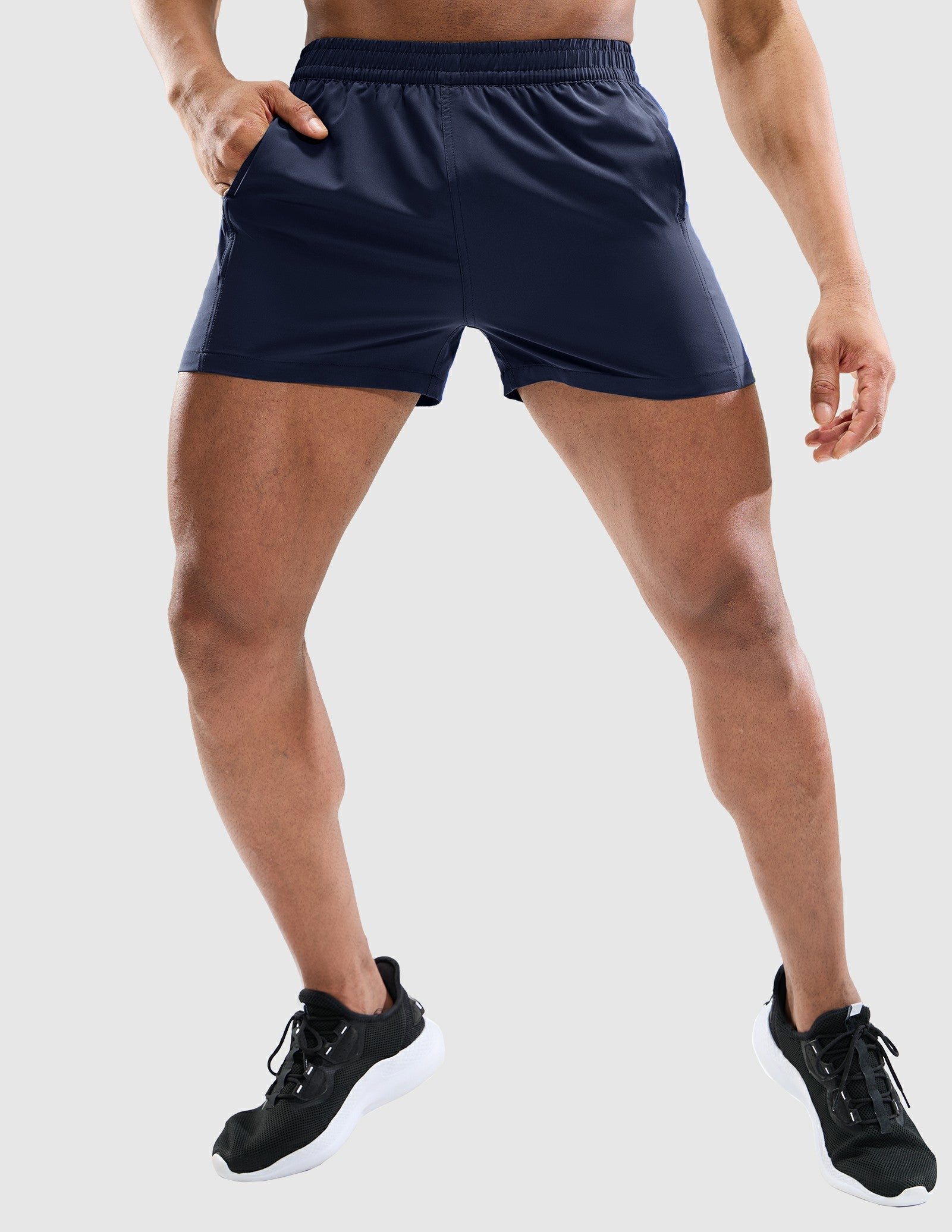 MIER Men's 3 Inch Athletic Running Shorts with Brief Liner Men's Shorts