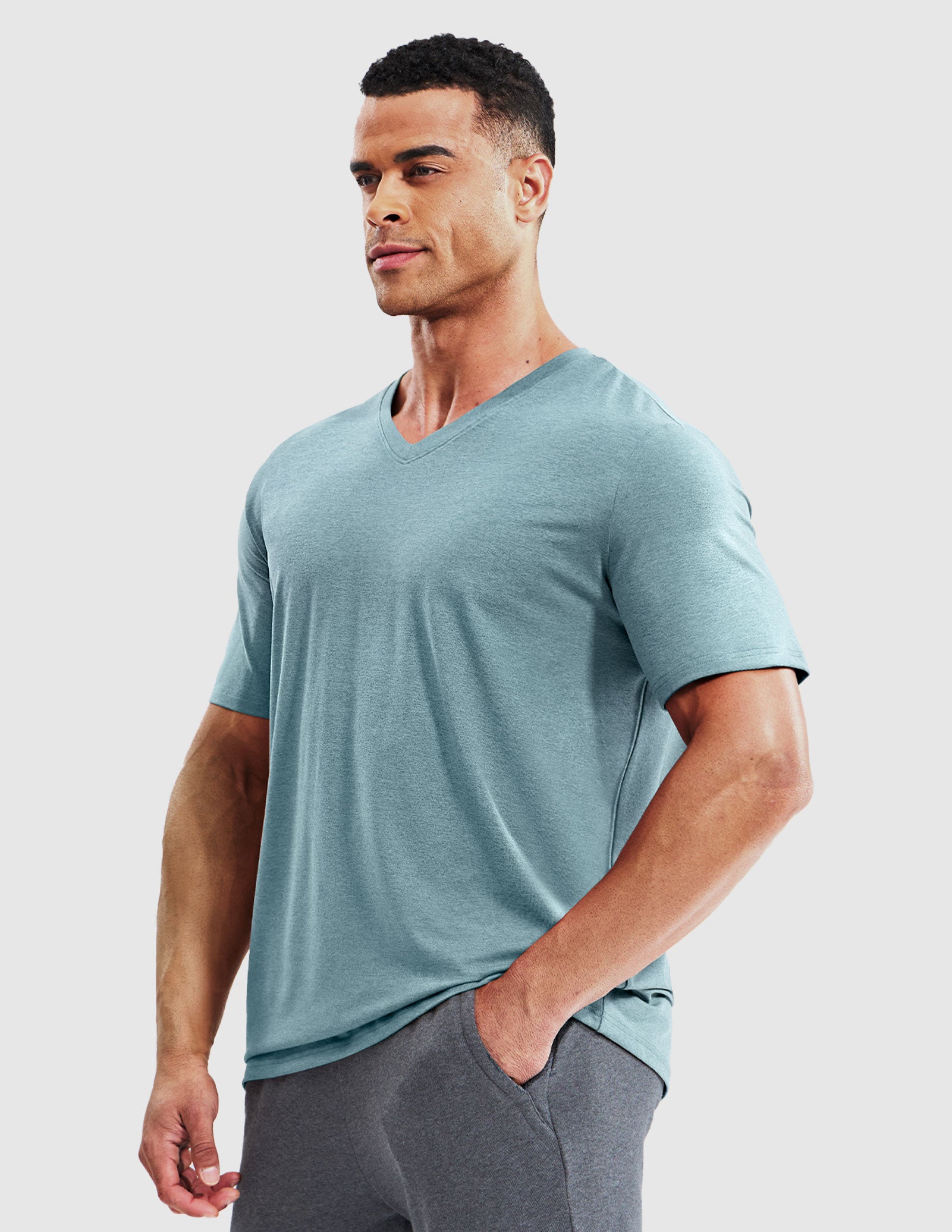 MIER Men’s Buttery Soft Dry Fit V-Neck Workout T-Shirt Men's Shirt