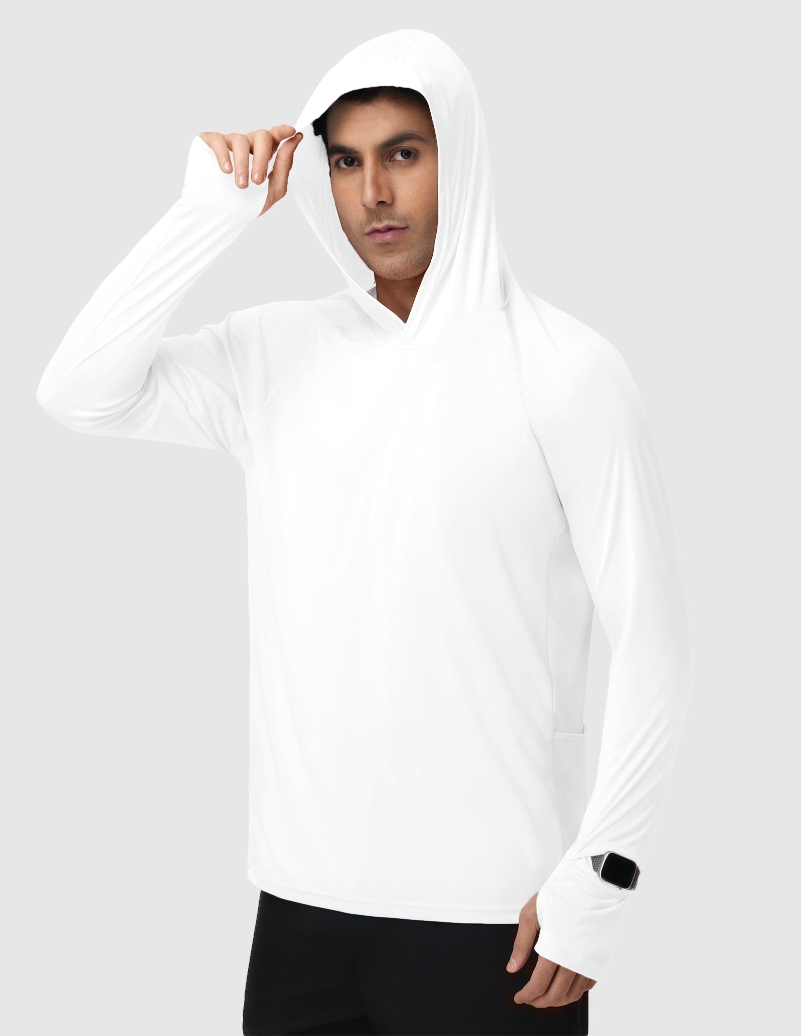 MIER Men's UPF 50+ Running Hoodie Lightweight Sun Protection Shirt Men's T-Shirts