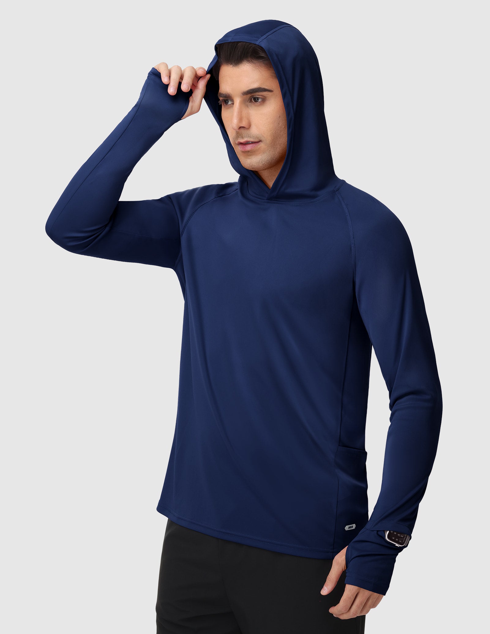 MIER Men's UPF 50+ Running Hoodie Lightweight Sun Protection Shirt Men's T-Shirts