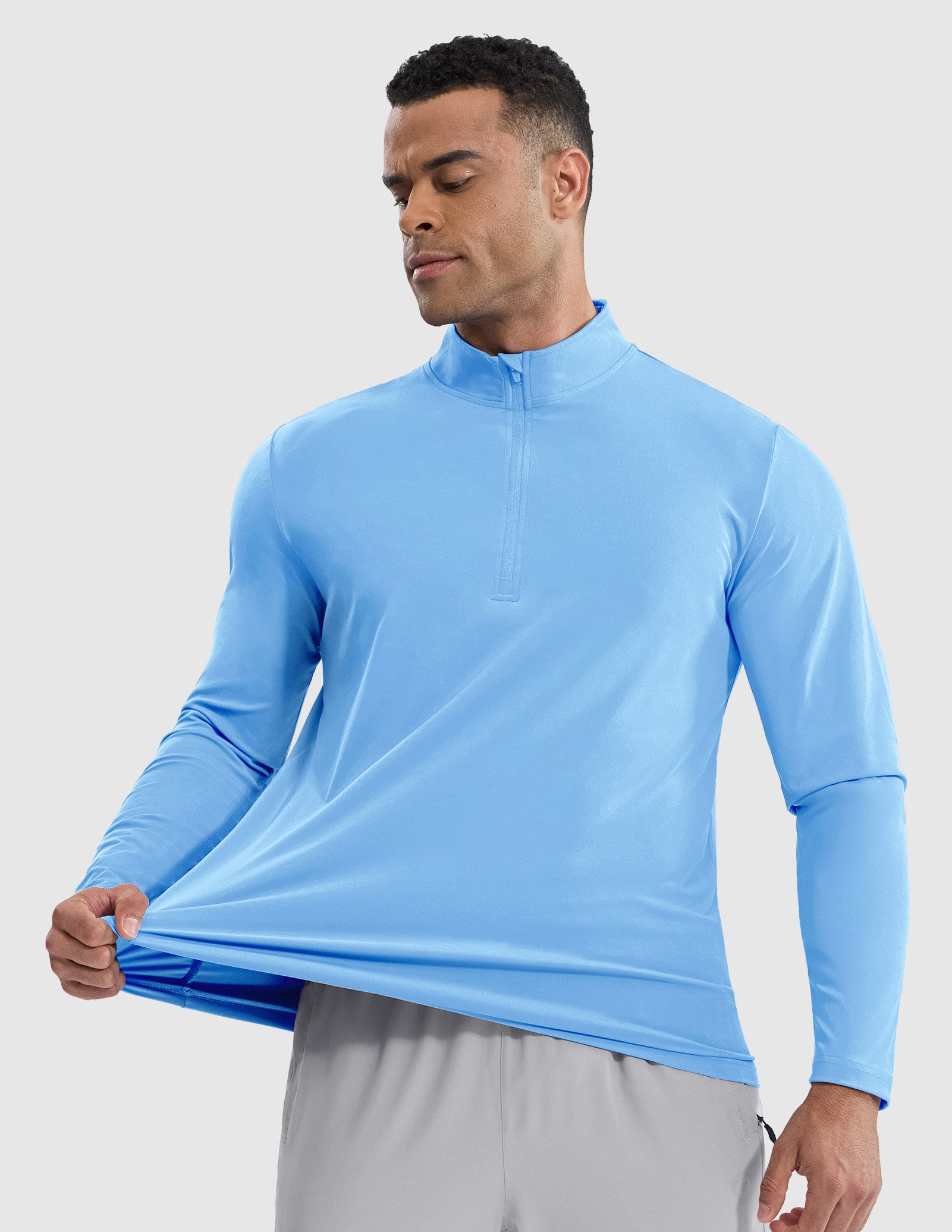  MIER Men's Quarter Zip Athletic Shirt - Moisture-Wicking, UPF 50+, 4-Way Stretch for Running & Outdoor Activities Men's Shirt