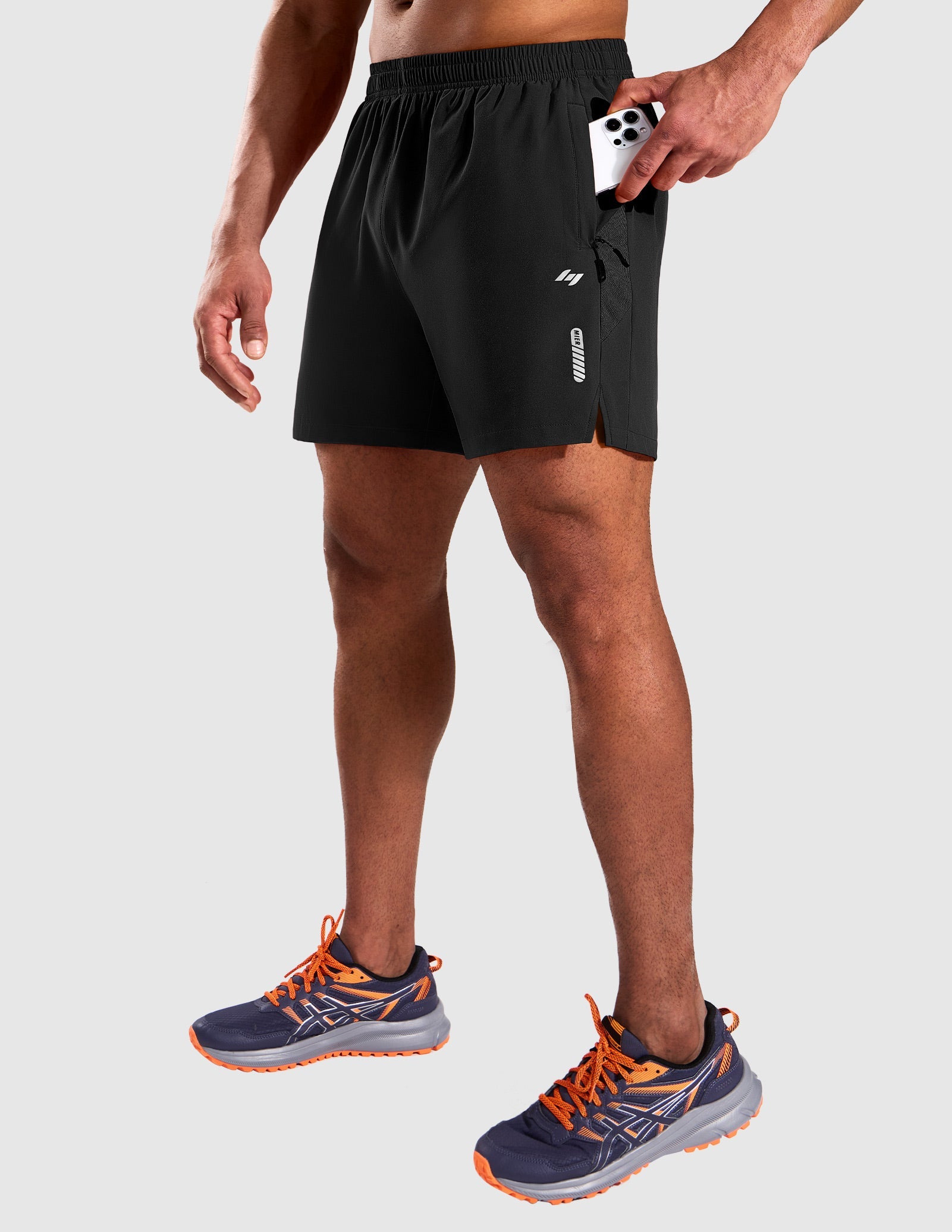 MIER Men’s 5” Running Shorts Quick Dry with Zipper Pockets, No Liner Men's Shorts