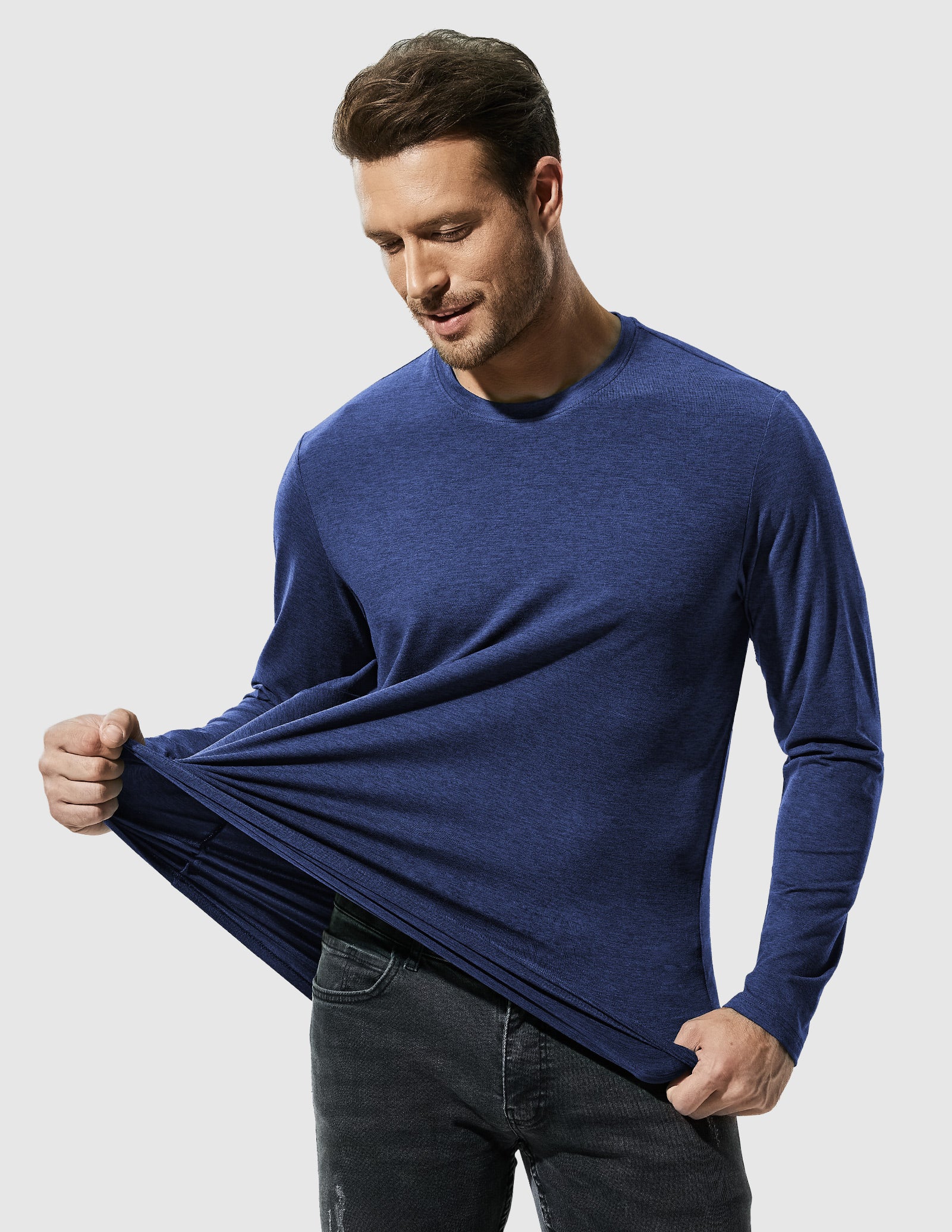 MIER Men’s Buttery Soft Long Sleeve Athletic Crew Neck Tee Men's Shirt