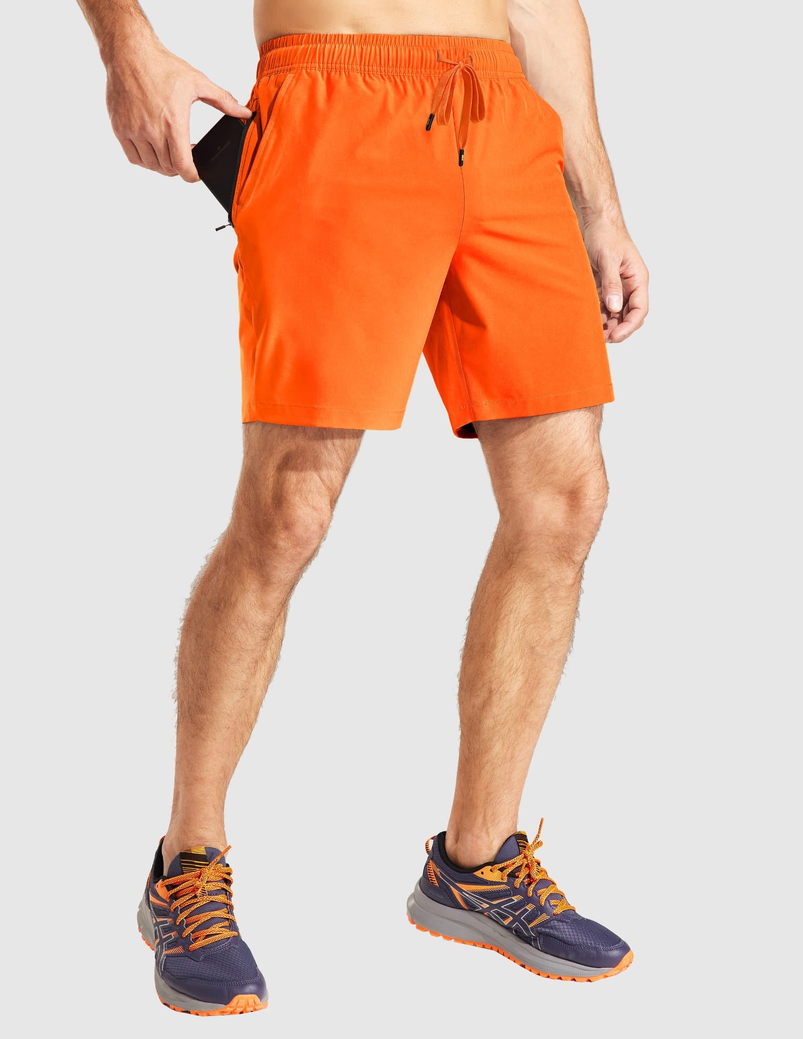 MIER Men's 7 Inch Active Running Shorts with Zipper Pockets Men's Shorts