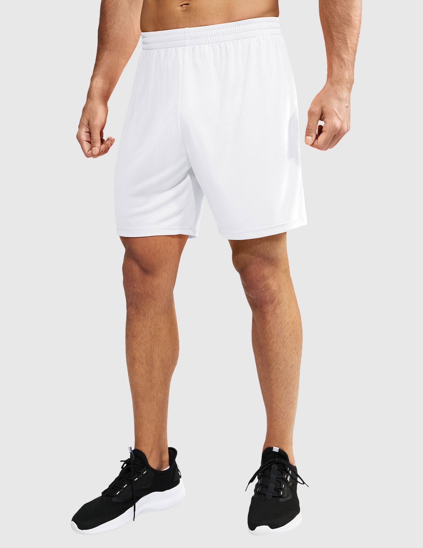 MIER Men Quick-Dry Athletic Running Shorts without Pockets Men's Shorts White / XS