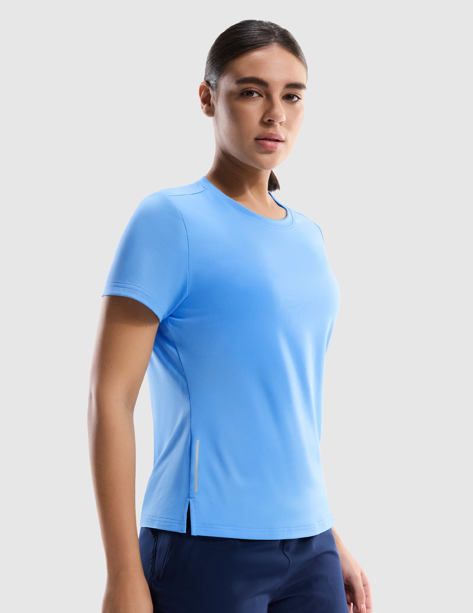 MIER Women’s Running Shirt COOLMAX Quick-Dry Workout Tee Women Active Shirt