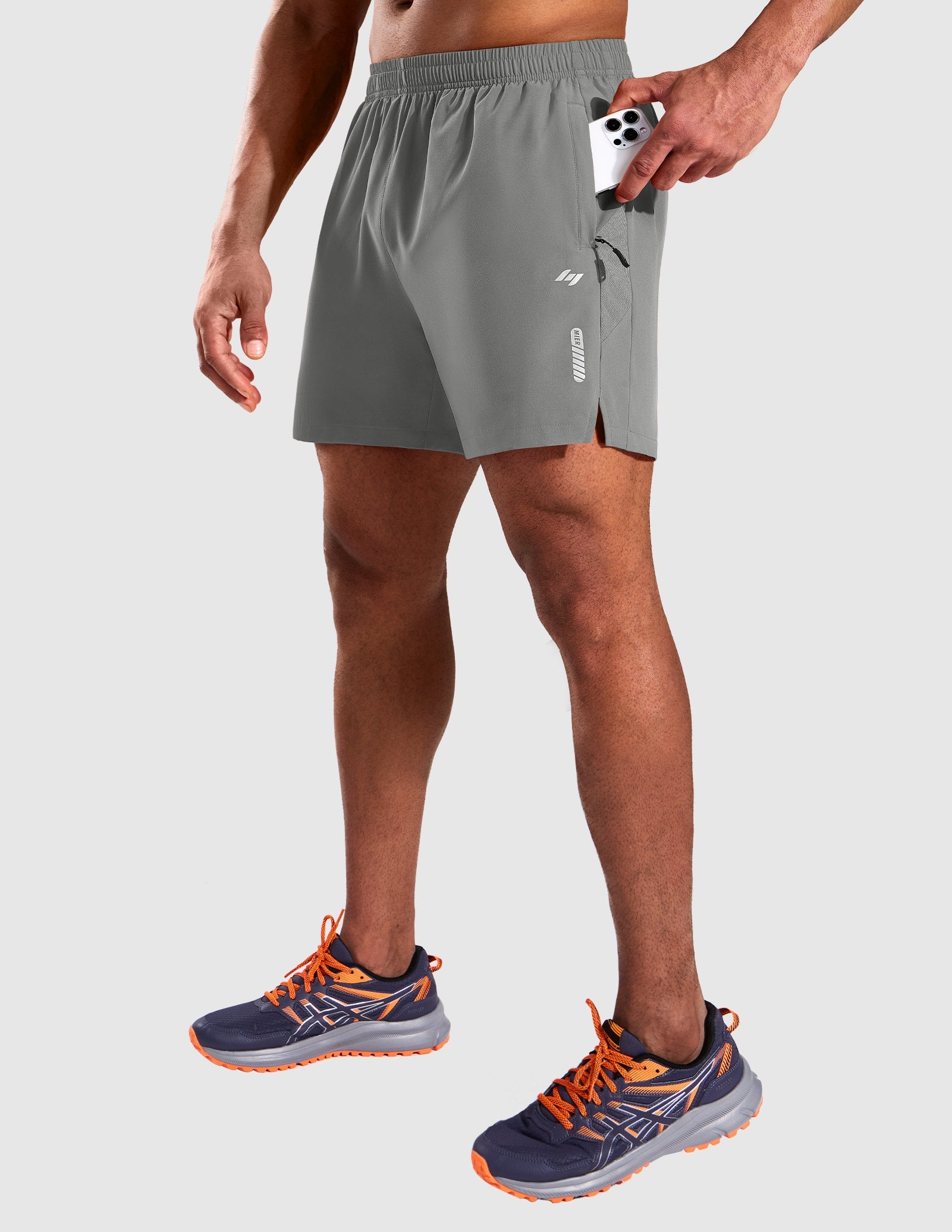 MIER Men’s 5” Running Shorts Quick Dry with Zipper Pockets, No Liner Men's Shorts