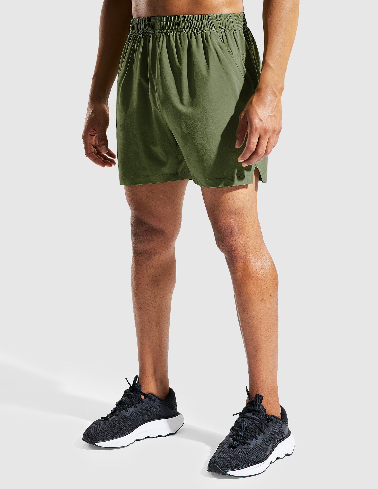 MIER Men‘s 5 Inch Running Shorts with Zipper Pockets Men's Shorts