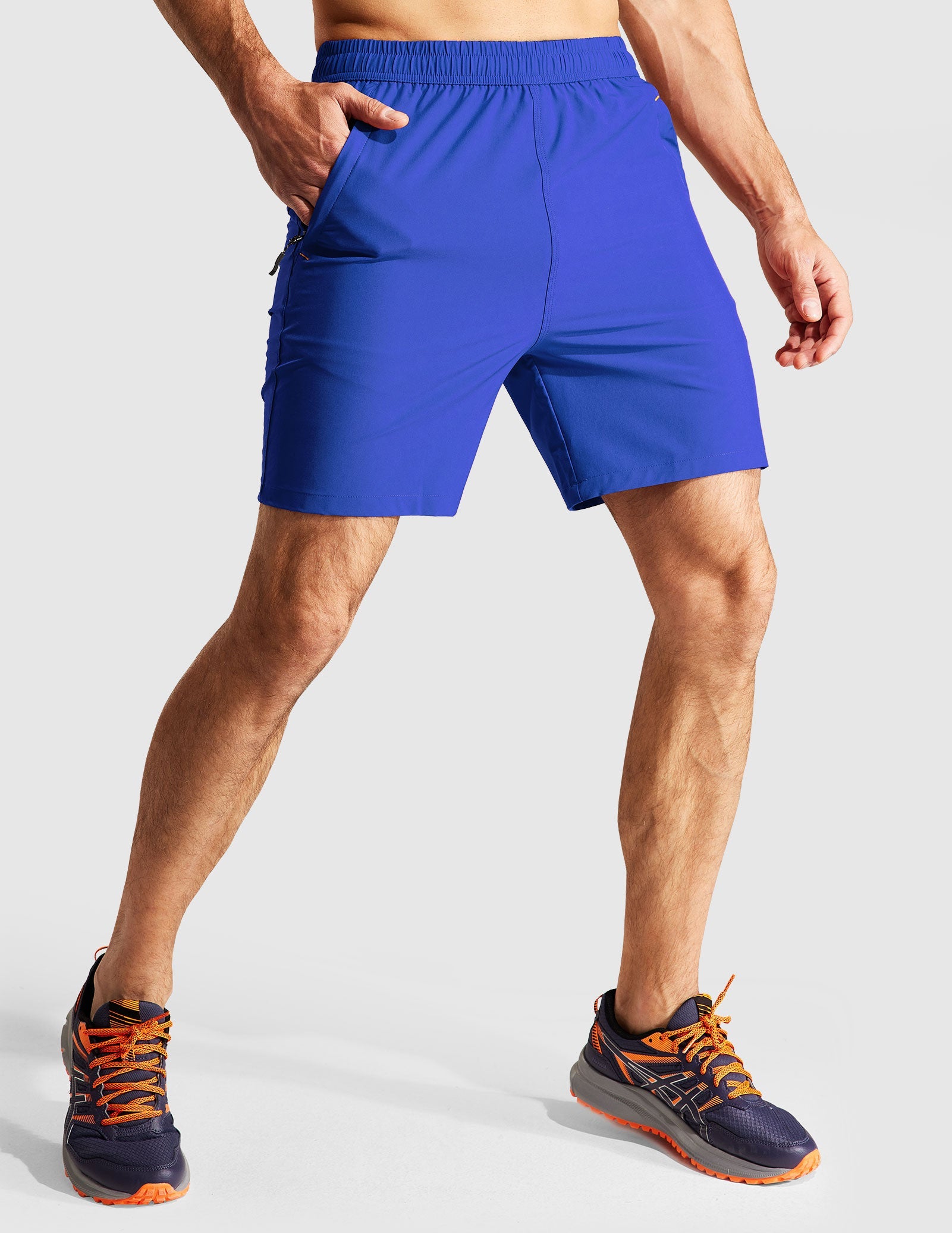MIER Men's 7 Inch Quick Dry Running Shorts with Phone Pocket Men's Shorts Royal Blue / S