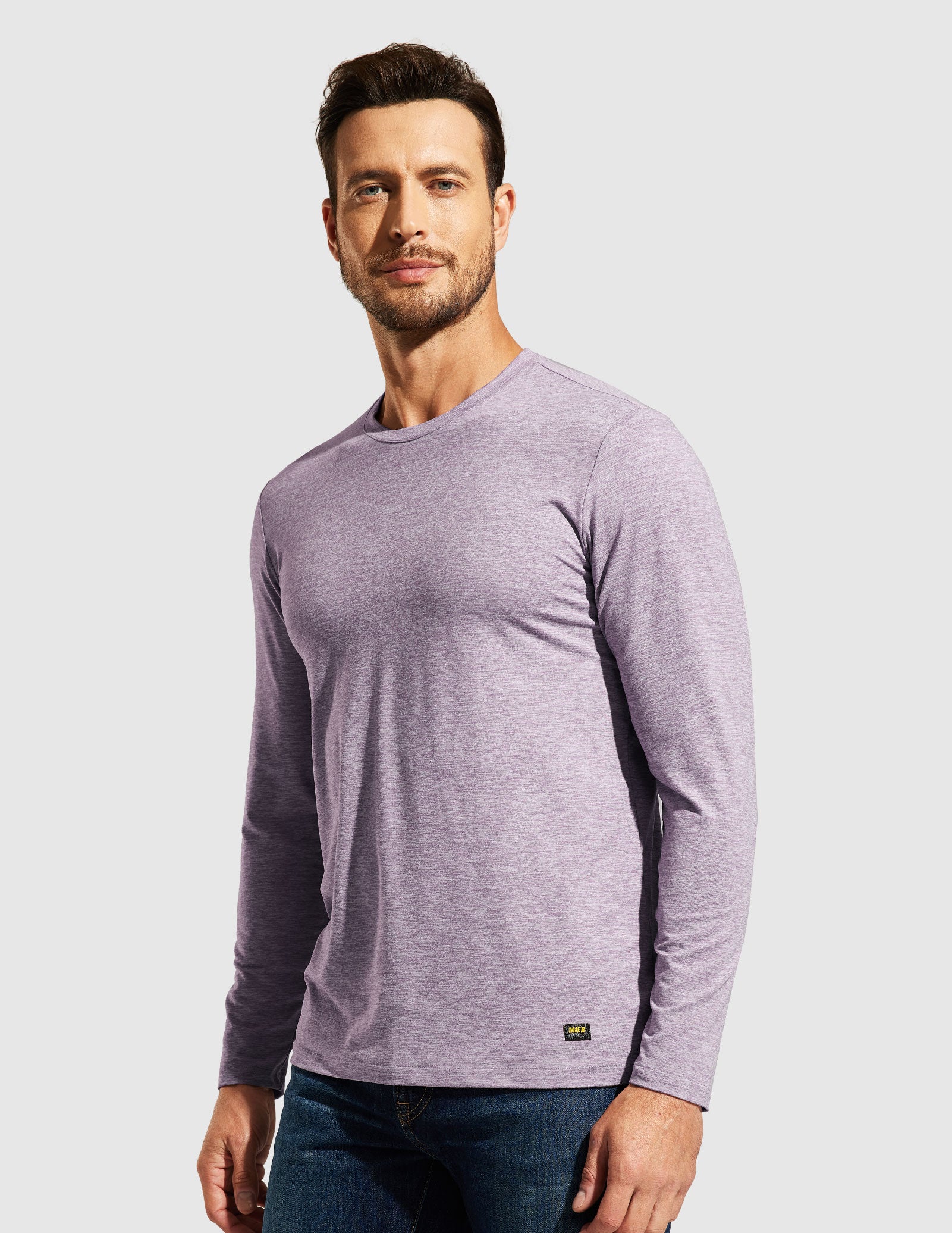 MIER Men’s Buttery Soft Long Sleeve Athletic Crew Neck Tee Men's Shirt