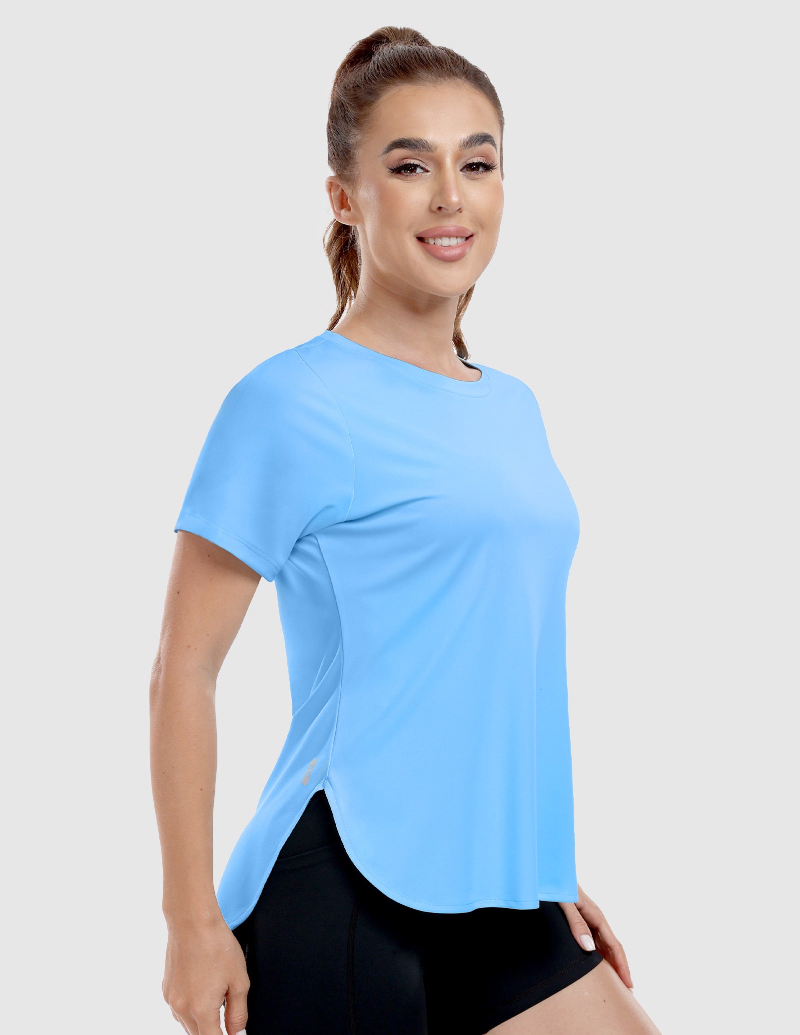 MIER Women's Lightweight Crew Neck Workout Shirt – UPF 50+ Sun Protection Women Active Shirt
