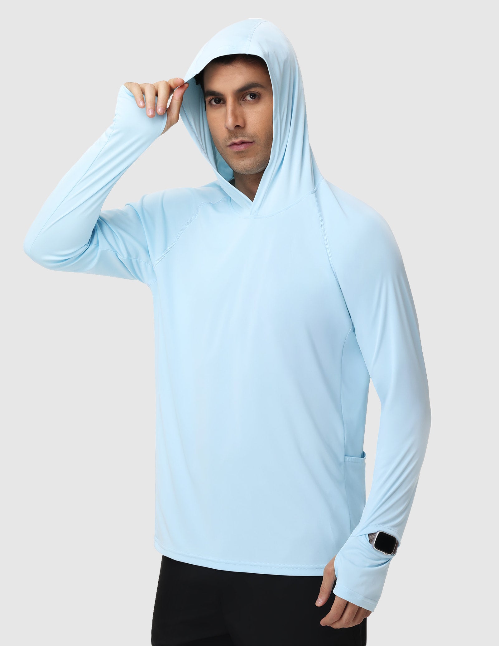 MIER Men's UPF 50+ Running Hoodie Lightweight Sun Protection Shirt Men's T-Shirts