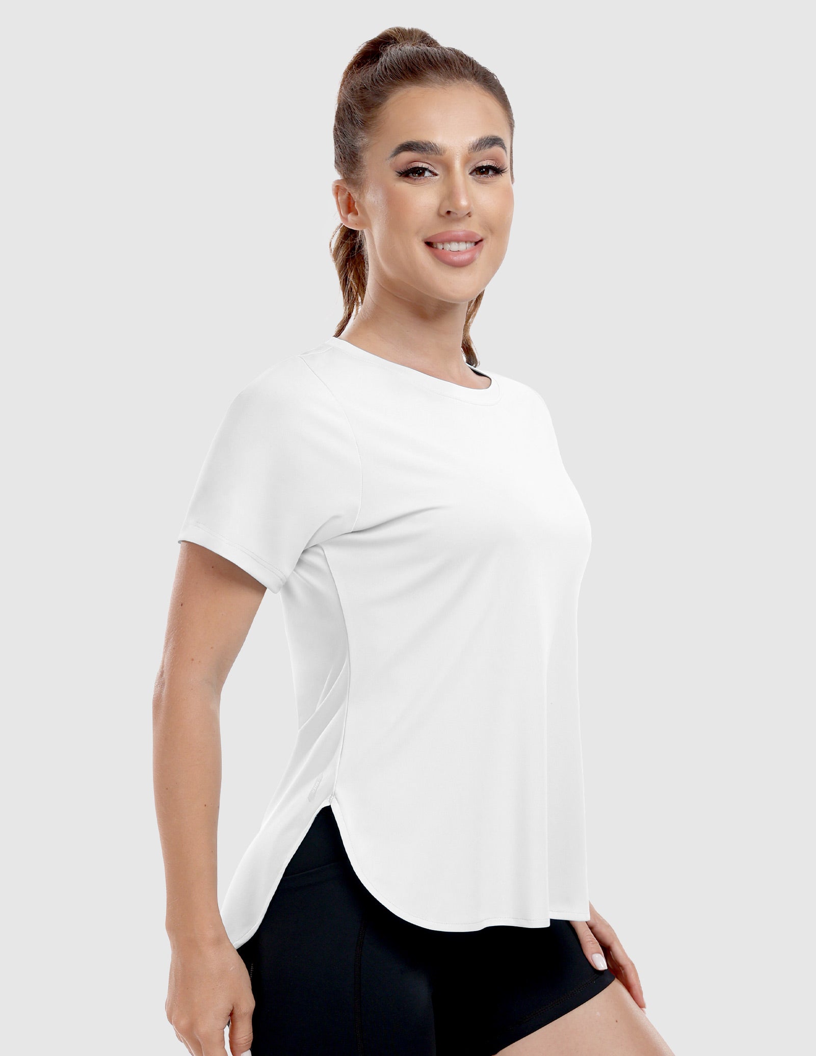 MIER Women's Lightweight Crew Neck Workout Shirt – UPF 50+ Sun Protection Women Active Shirt