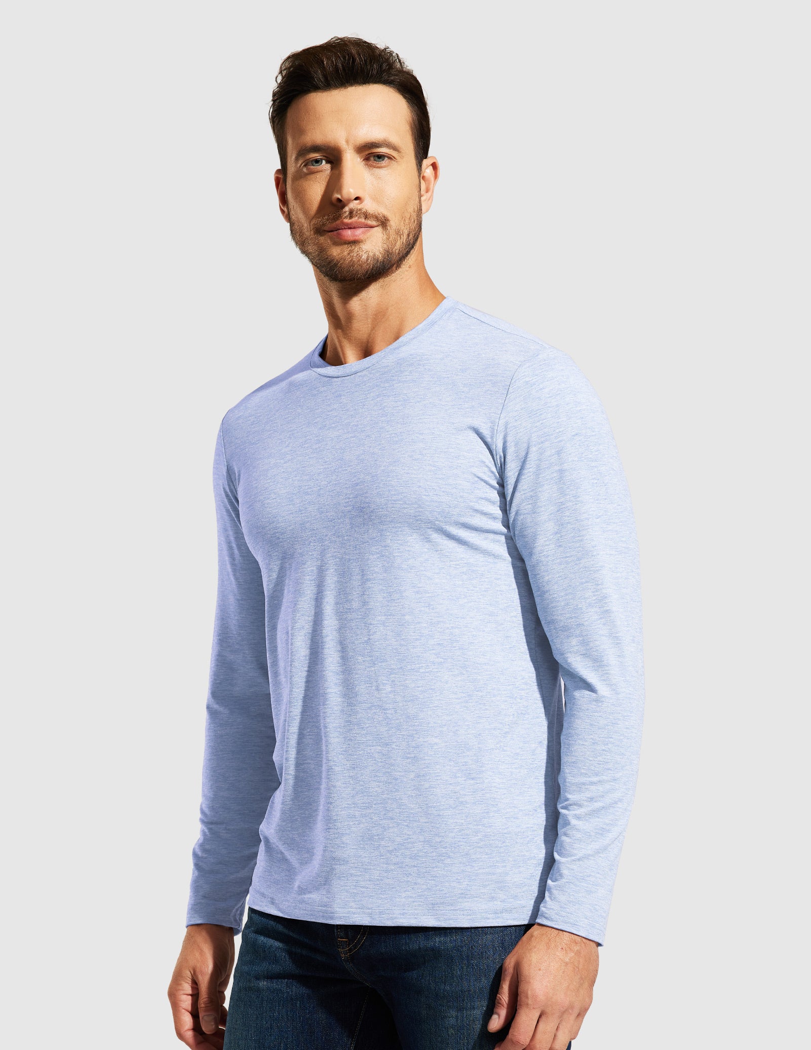 MIER Men’s Buttery Soft Long Sleeve Athletic Crew Neck Tee Men's Shirt
