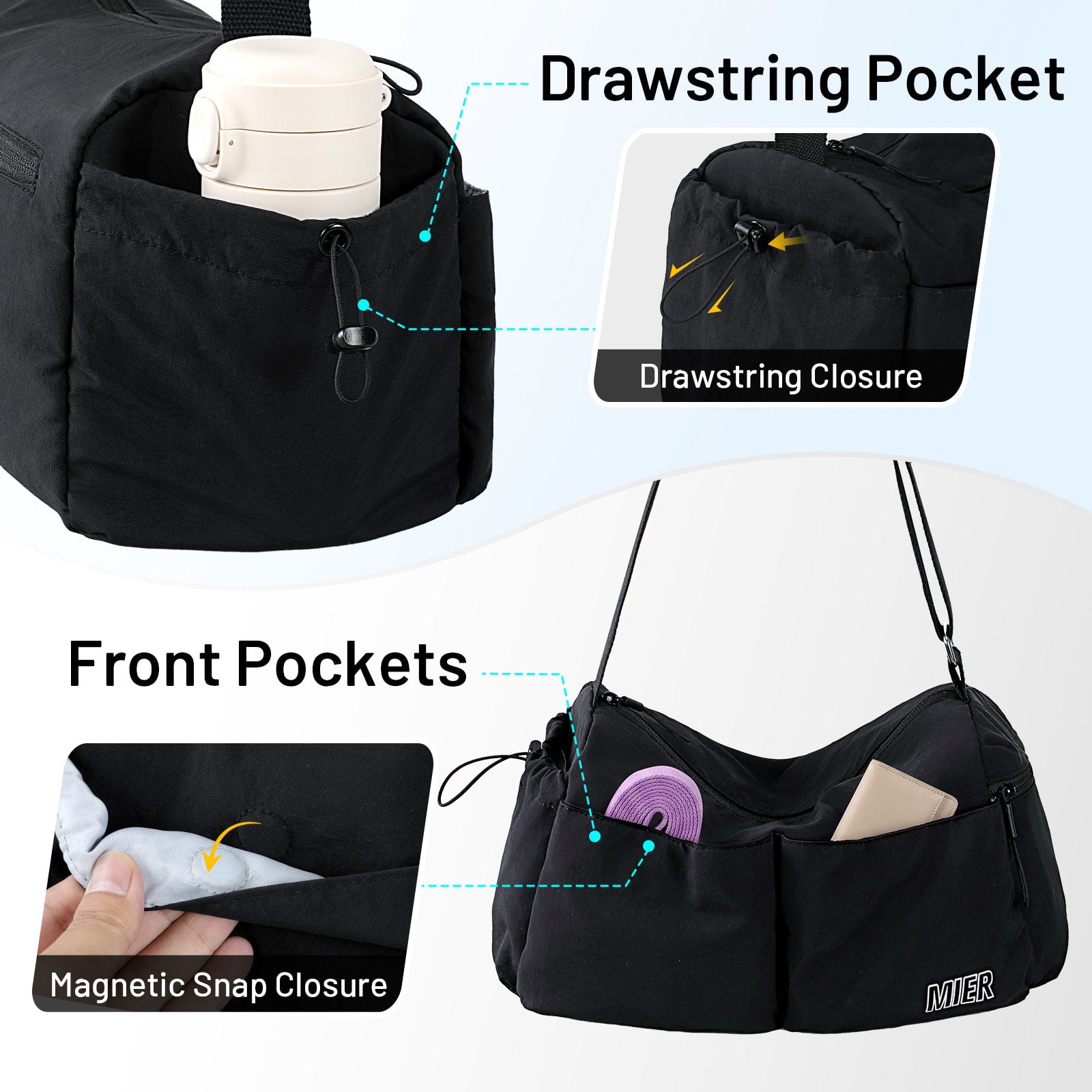 MIER Women's Gym Bag & Sports Duffel with Wet Pocket Gym Duffel Bag