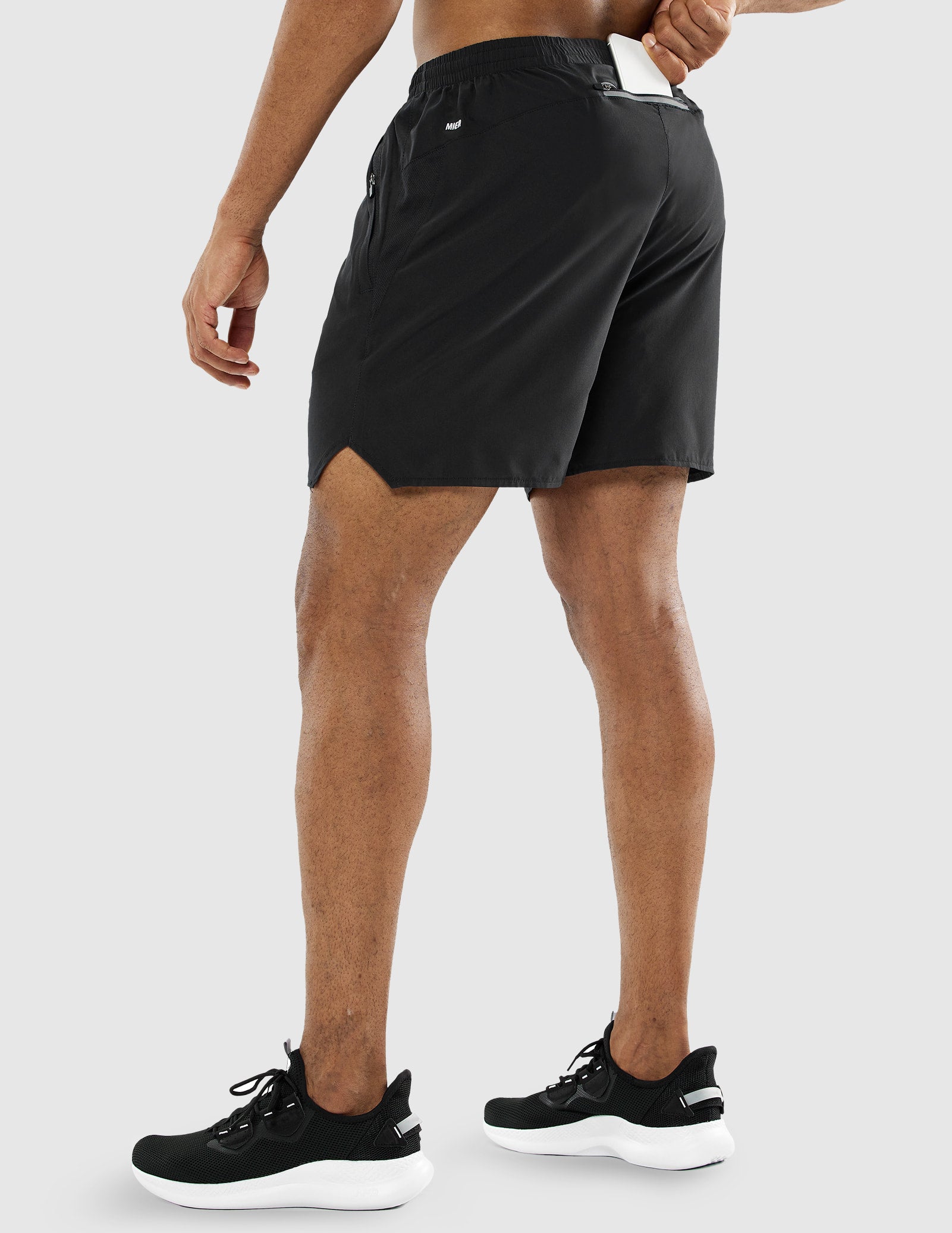 MIER Men‘s 5 Inch Running Shorts with Zipper Pockets Men's Shorts Black / XS