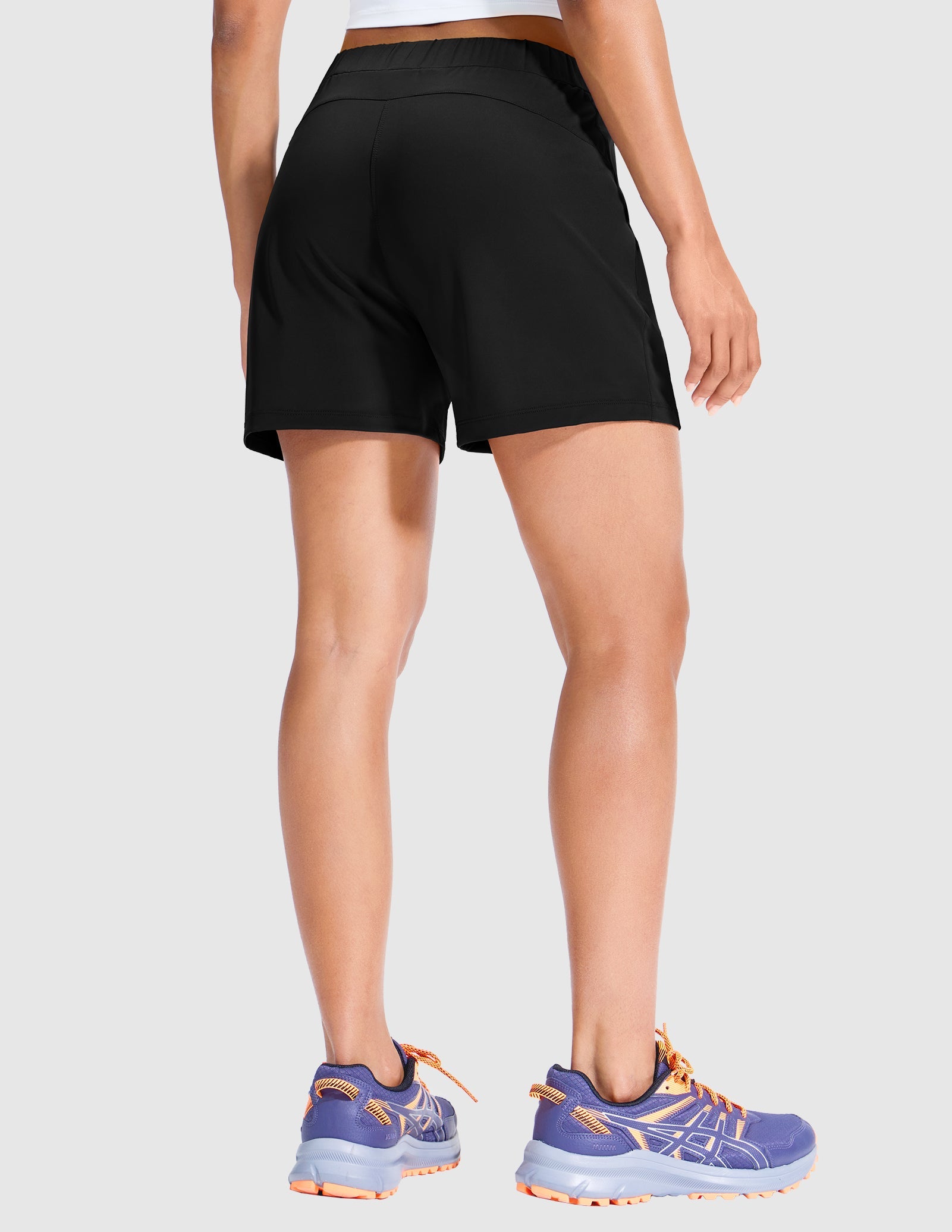 MIER Women's 4" Inseam Nylon Running Shorts, Quick-Dry, Stretch & Pockets Women Shorts
