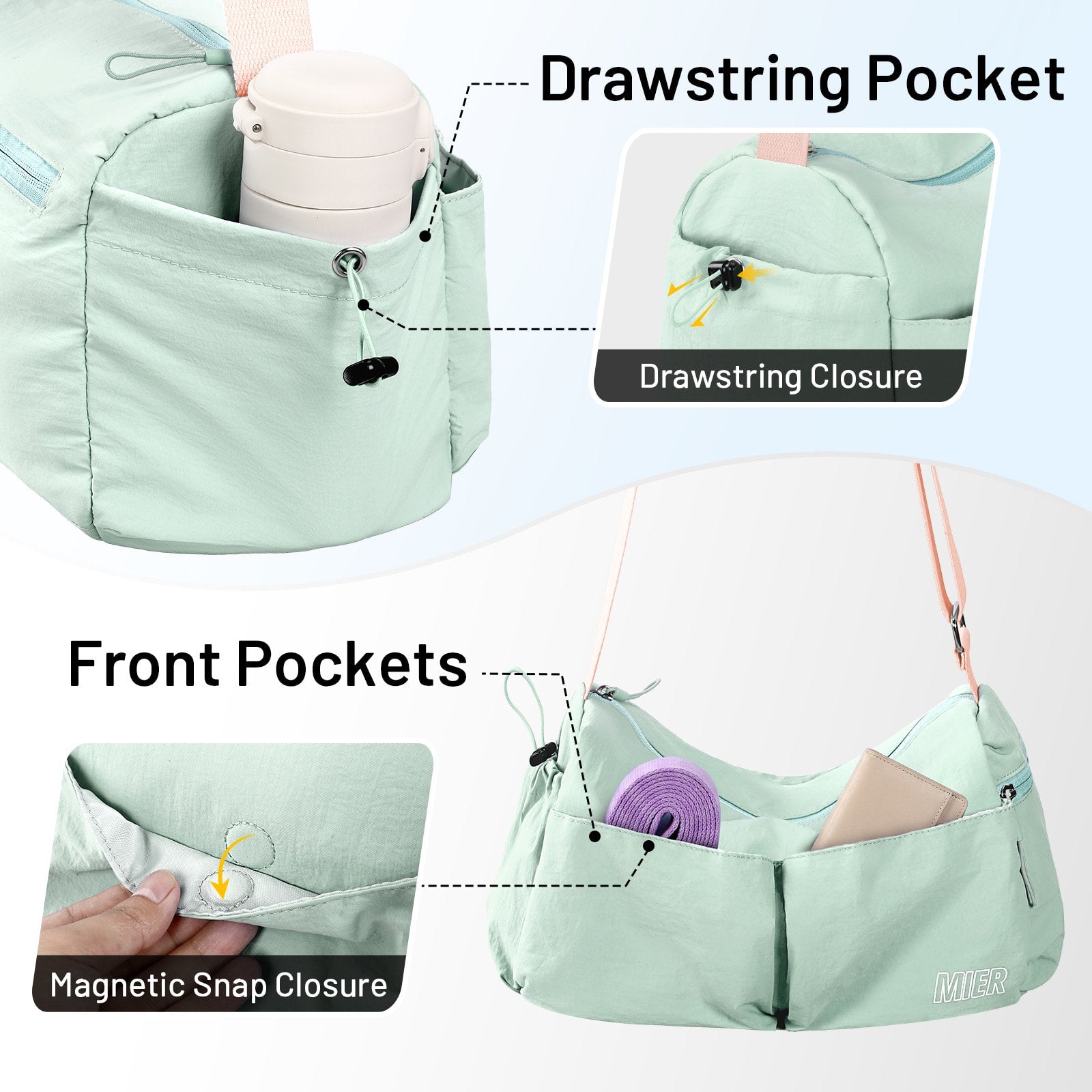 MIER Women's Gym Bag & Sports Duffel with Wet Pocket Gym Duffel Bag