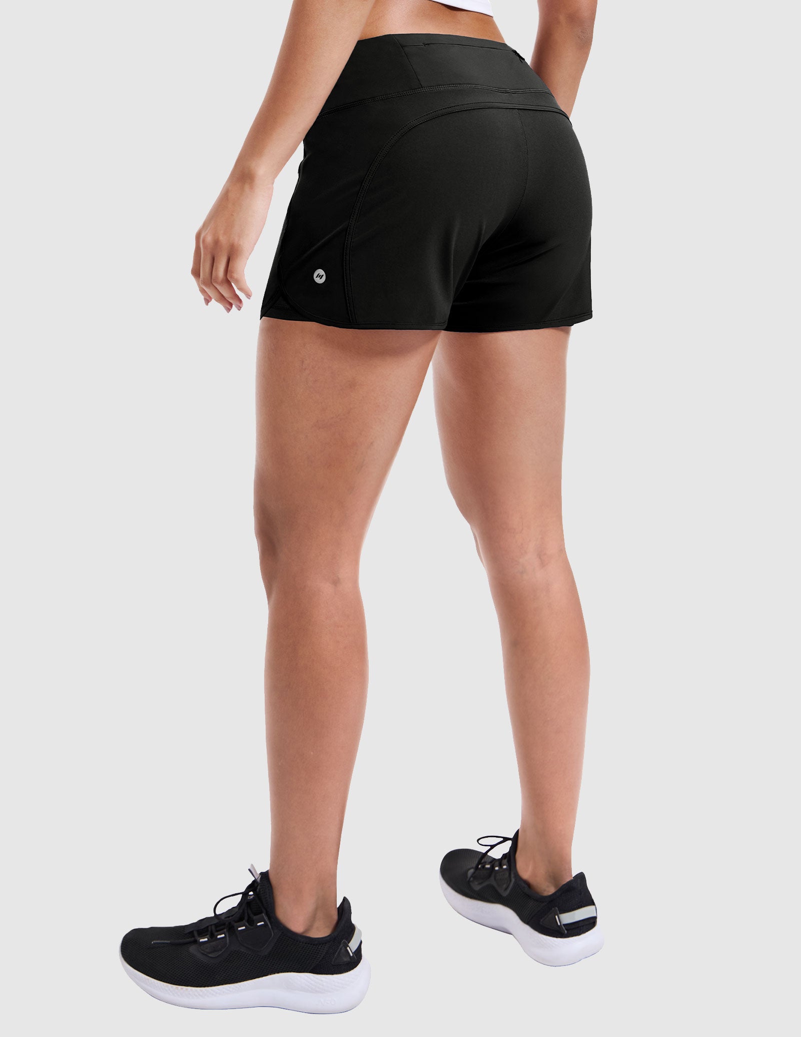 MIER Women's 2 in 1 Running Shorts with Liner and Zipper Pocket 3 Inch Women Shorts Black / XS