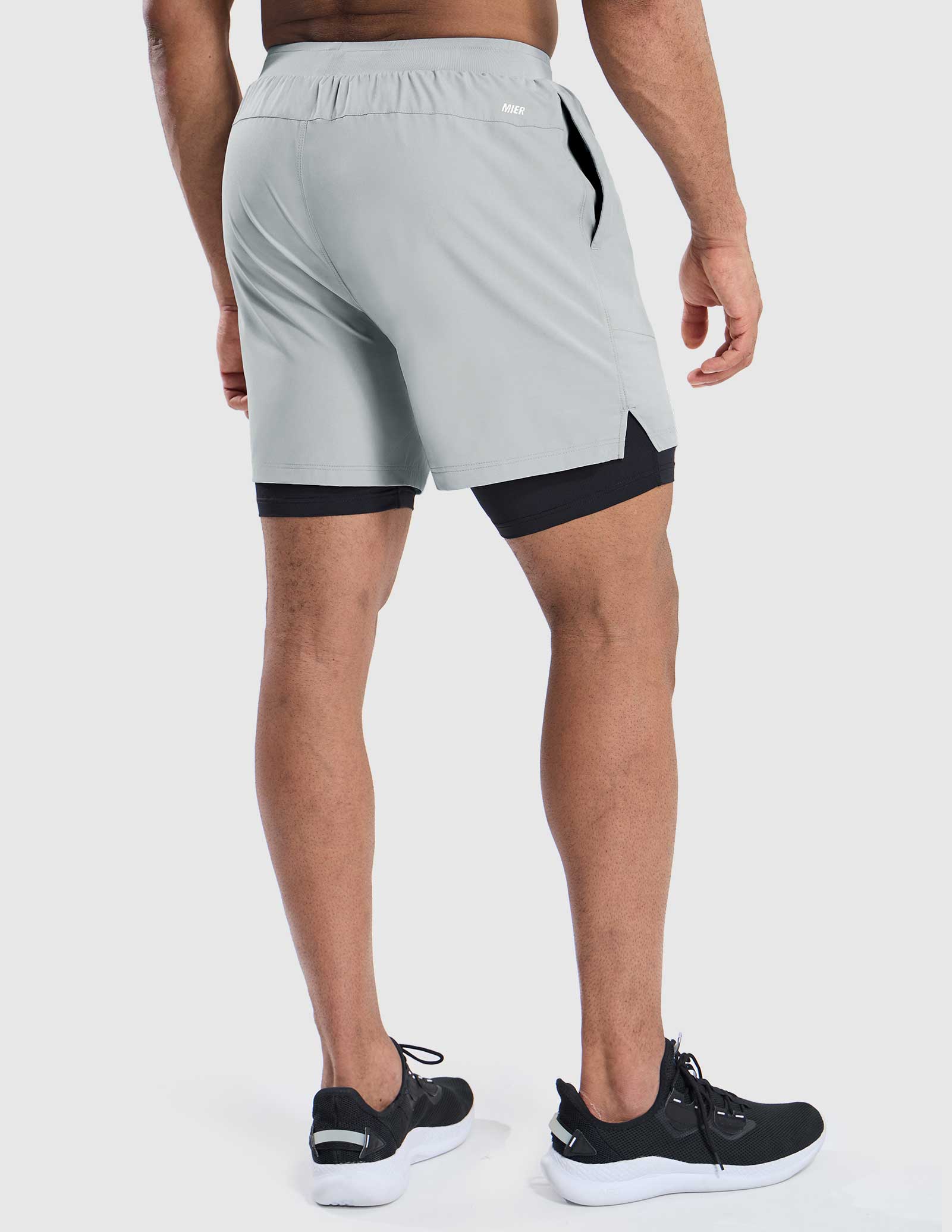 MIER Men's 2 in 1 Running Shorts with Liner 5 Inch Men's Shorts