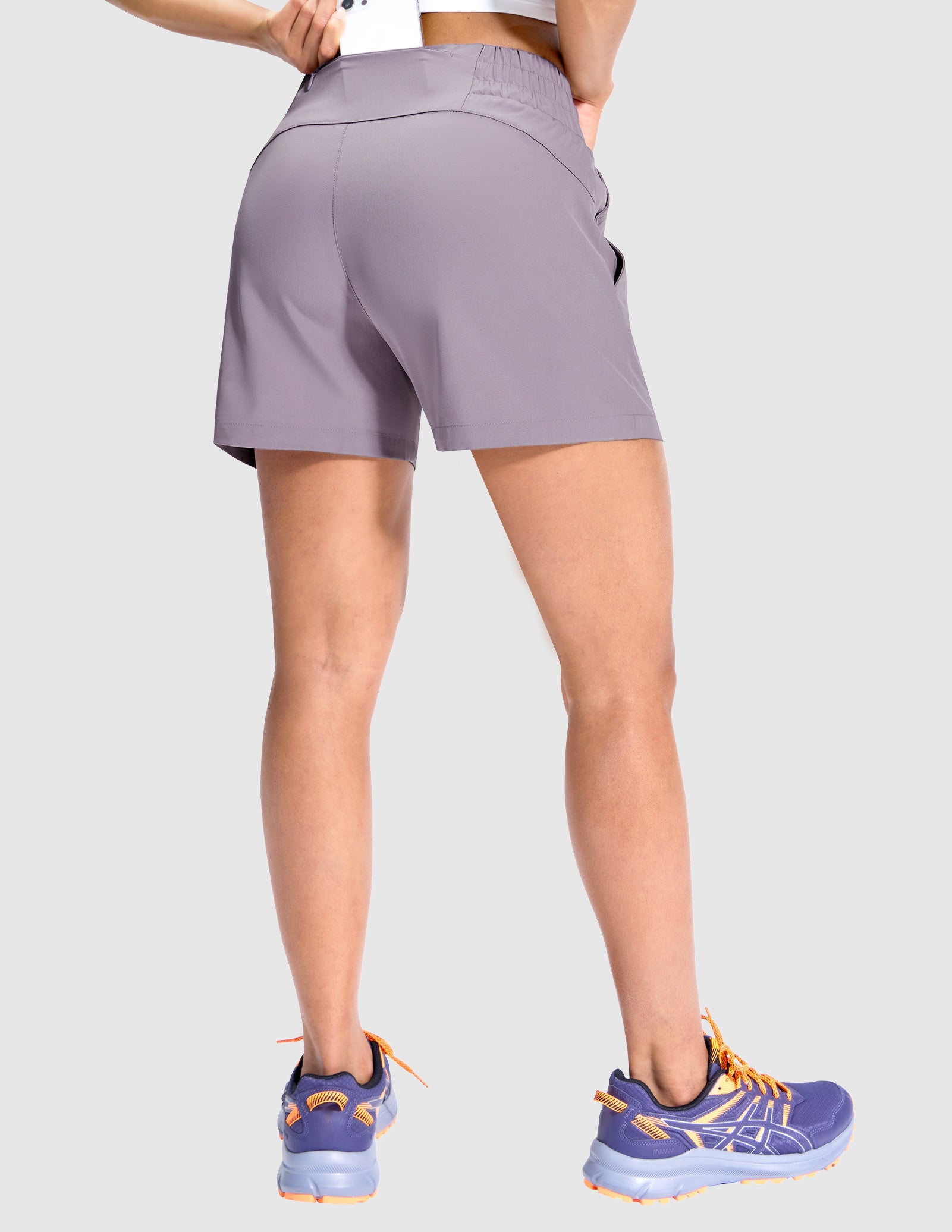 MIER Women’s Running Shorts Quick Dry Mid Waist Athletic Shorts 4" Inseam 3 Pockets Women Shorts