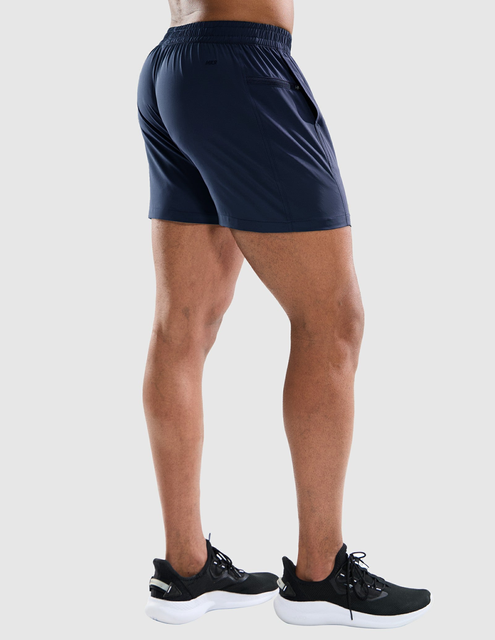 MIER Men's 3 Inch Athletic Running Shorts with Brief Liner Men's Shorts Navy / XS