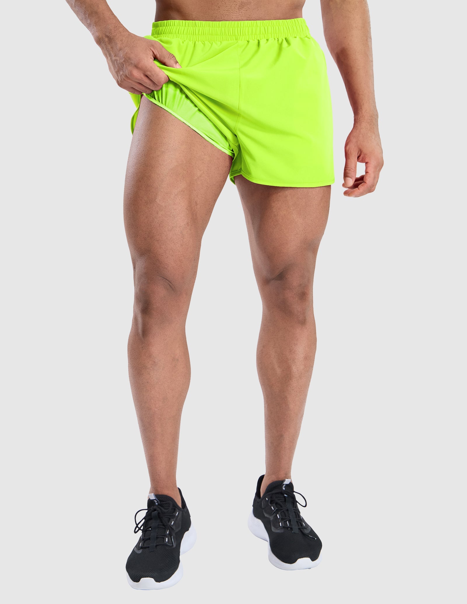 MIER Men's 3 Inch Marathon Running Shorts with Brief Liner Men's Shorts