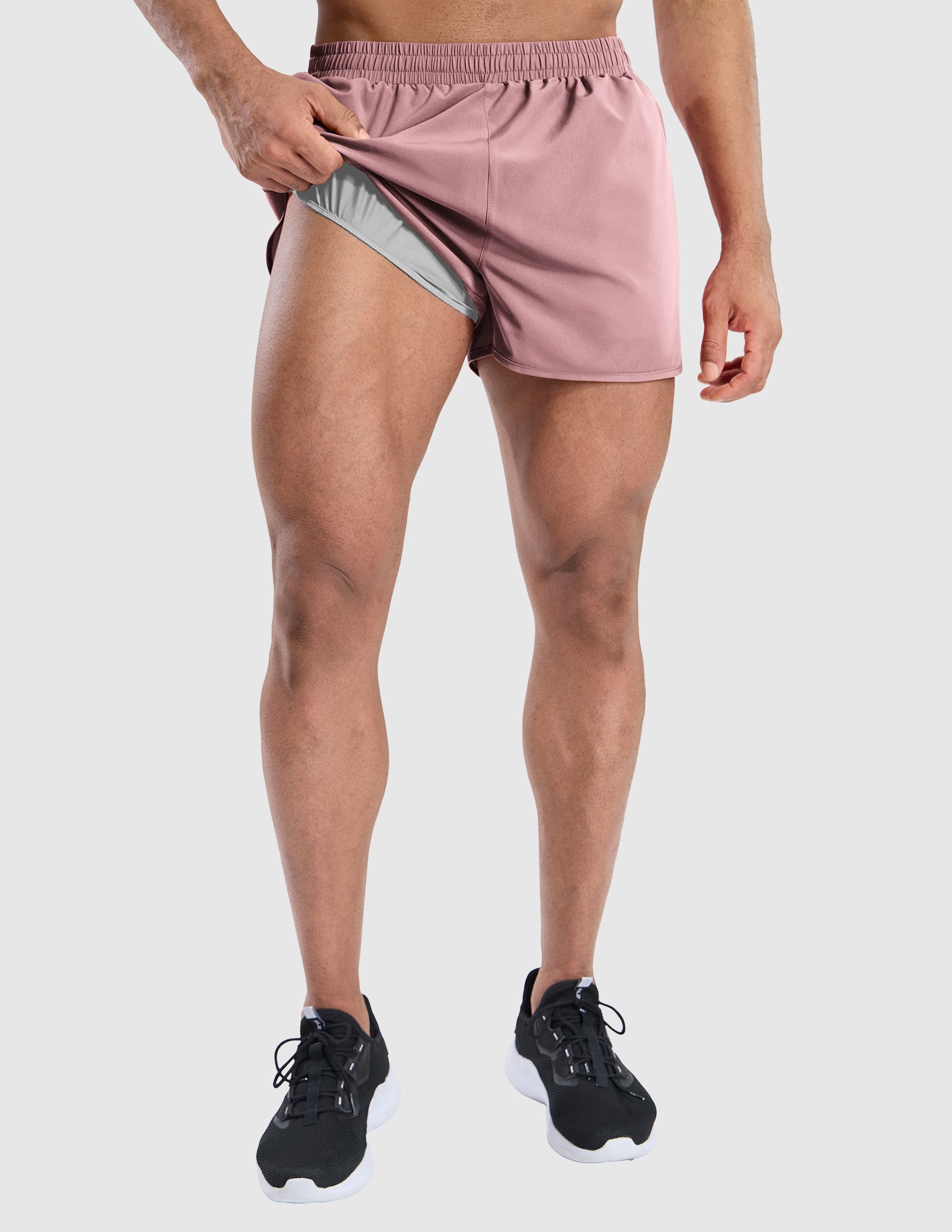 MIER Men's 3 Inch Marathon Running Shorts with Brief Liner Men's Shorts