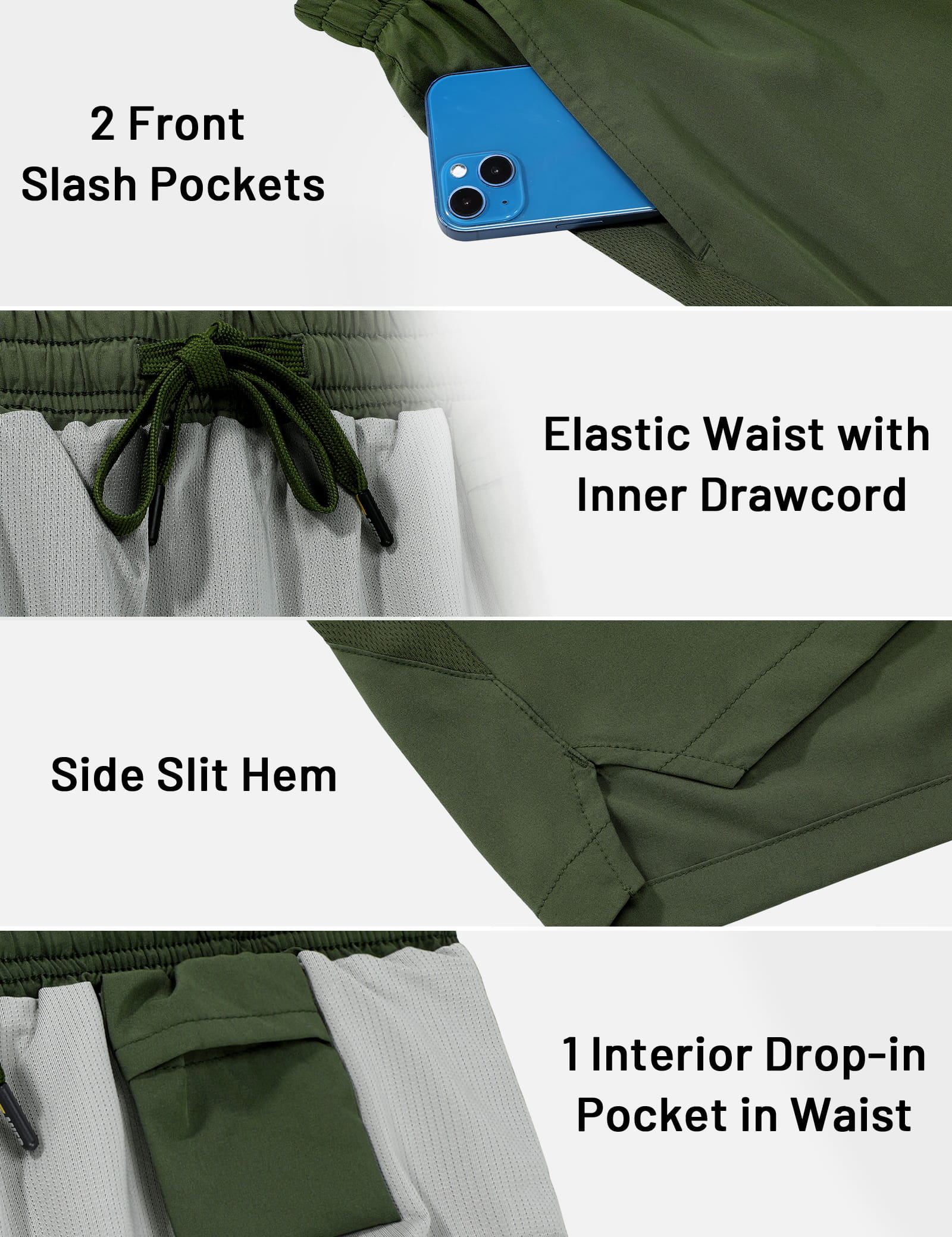 MIER Men's 3 Inch Running Shorts with Liner and Pockets Men's Shorts