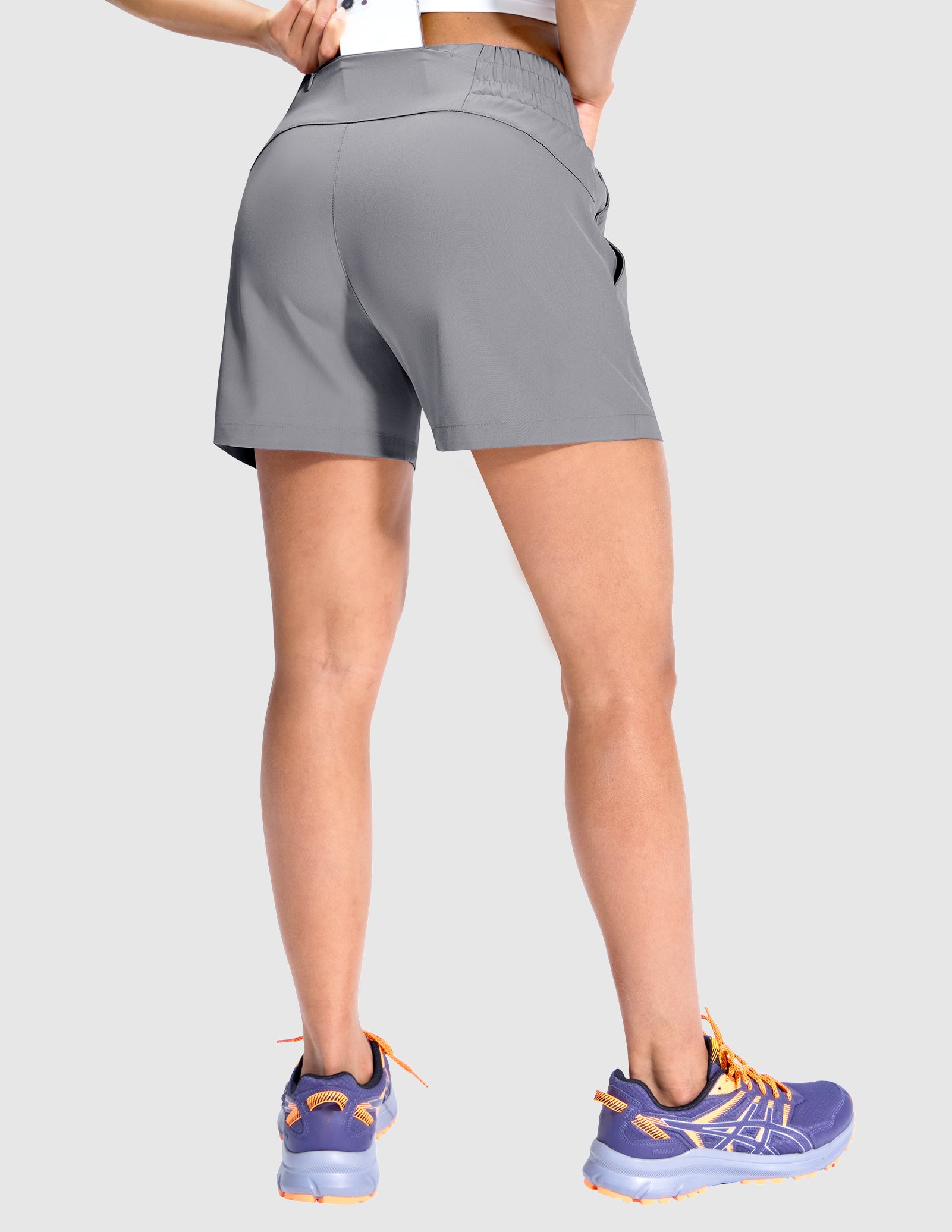 MIER Women’s Running Shorts Quick Dry Mid Waist Athletic Shorts 4" Inseam 3 Pockets Women Shorts