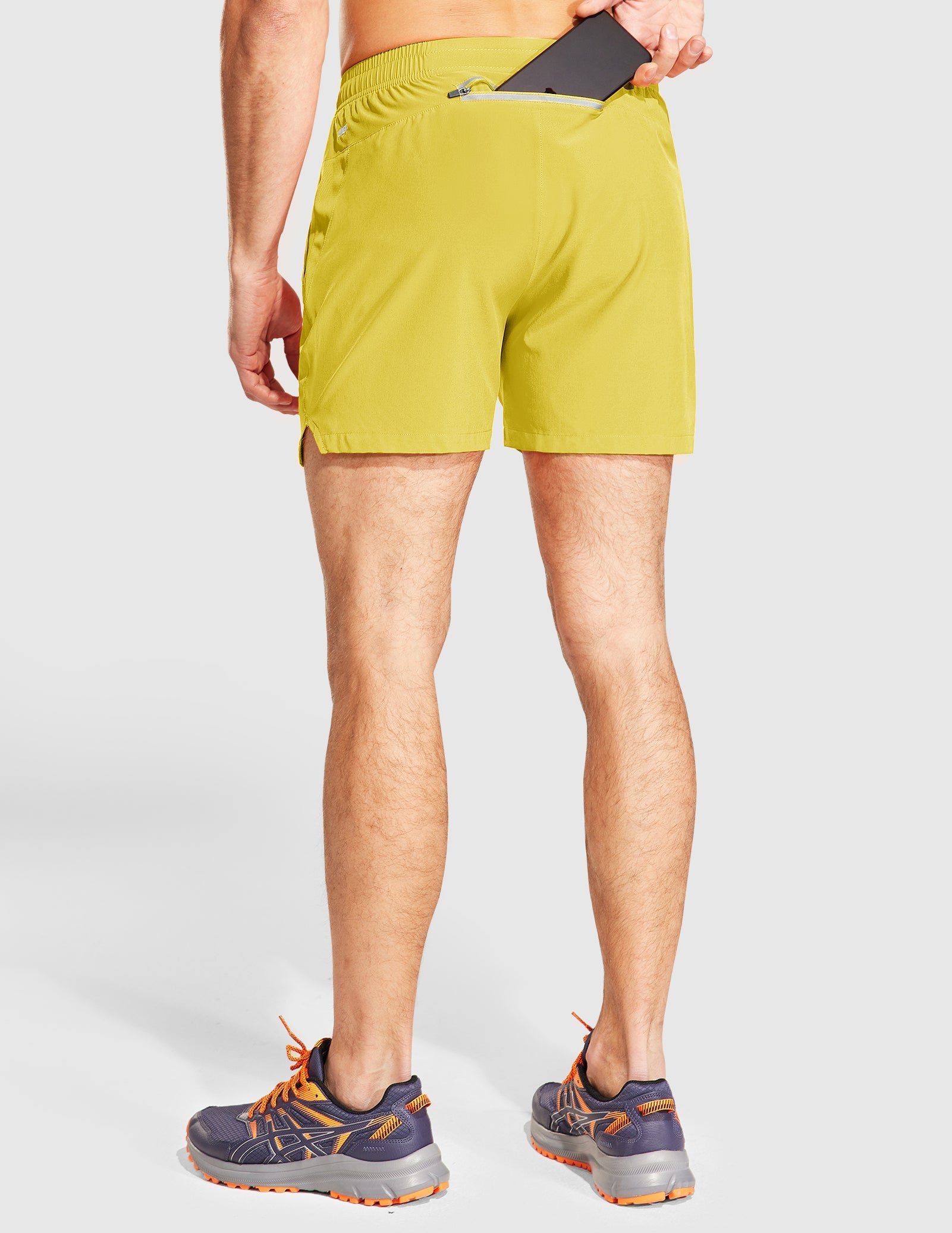 MIER Men‘s 5 Inch Running Shorts with Zipper Pockets Men's Shorts