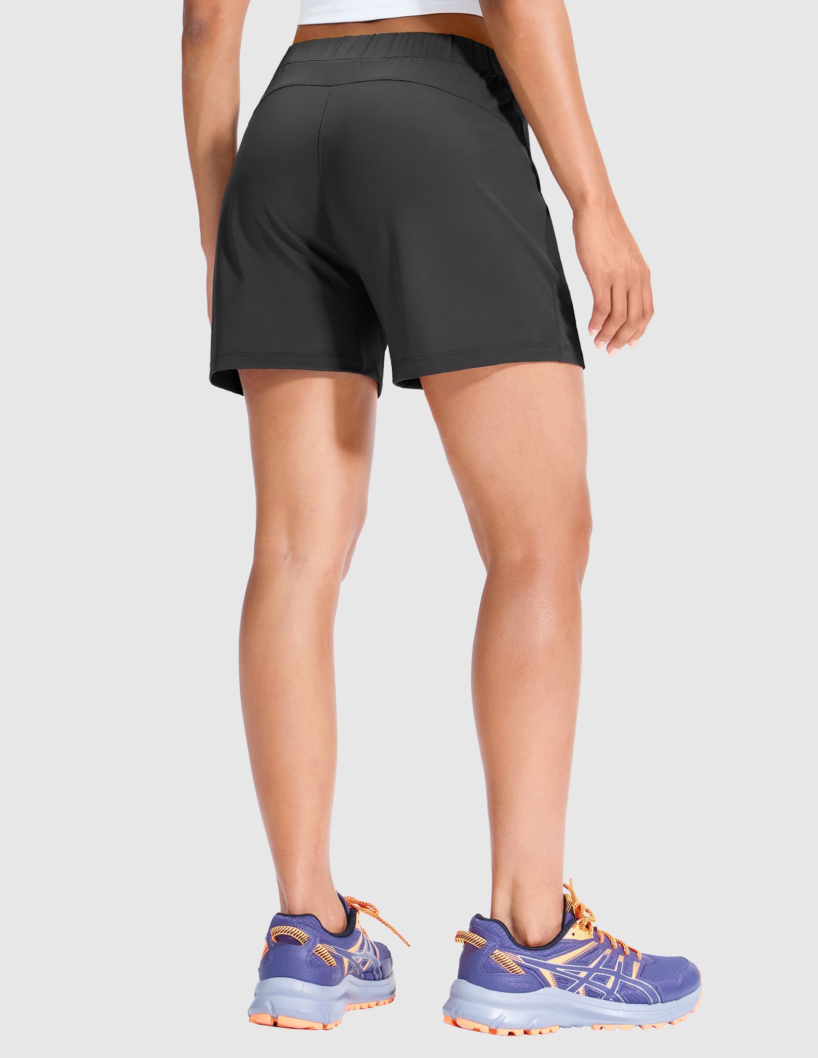 MIER Women's 4" Inseam Nylon Running Shorts, Quick-Dry, Stretch & Pockets Women Shorts