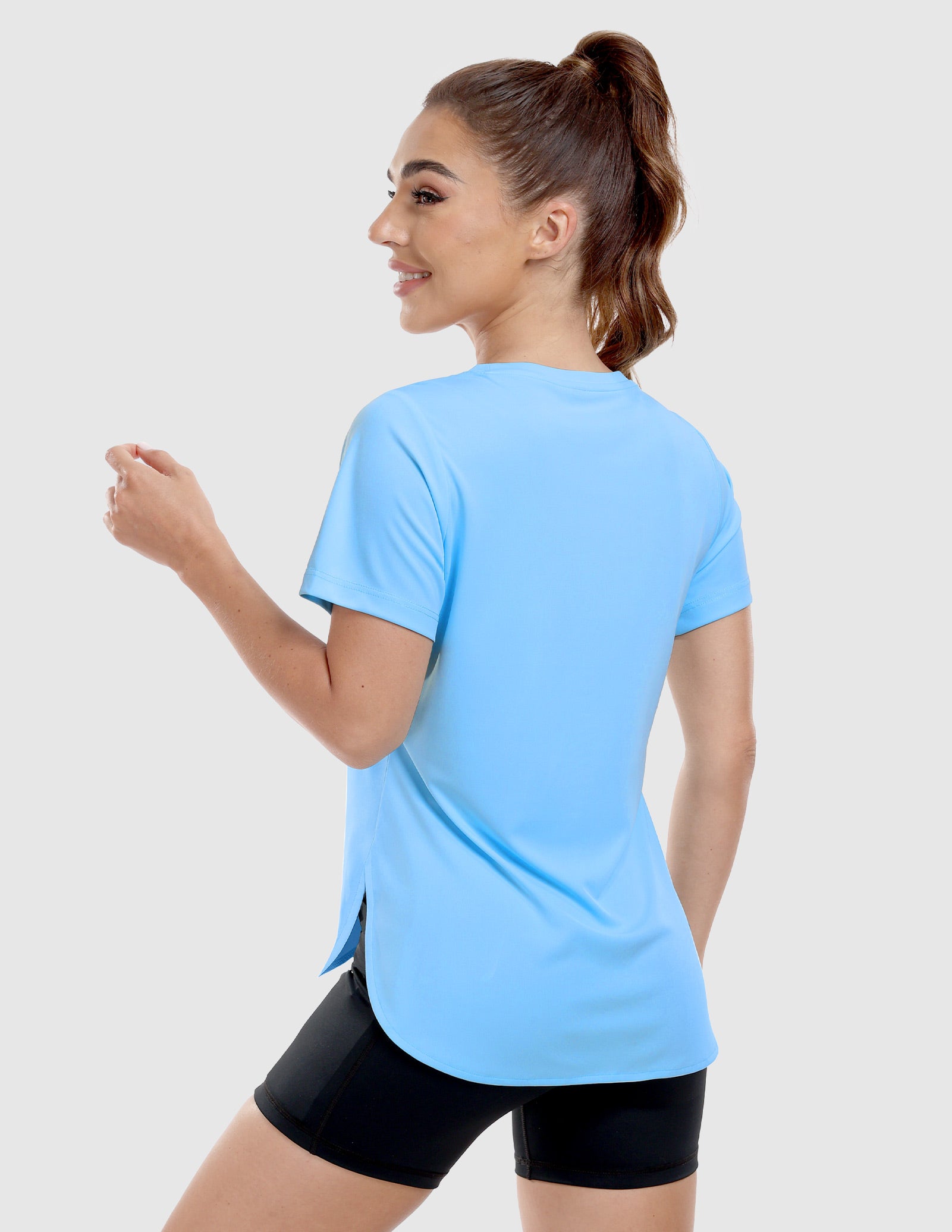 MIER Women's Lightweight Crew Neck Workout Shirt – UPF 50+ Sun Protection Women Active Shirt