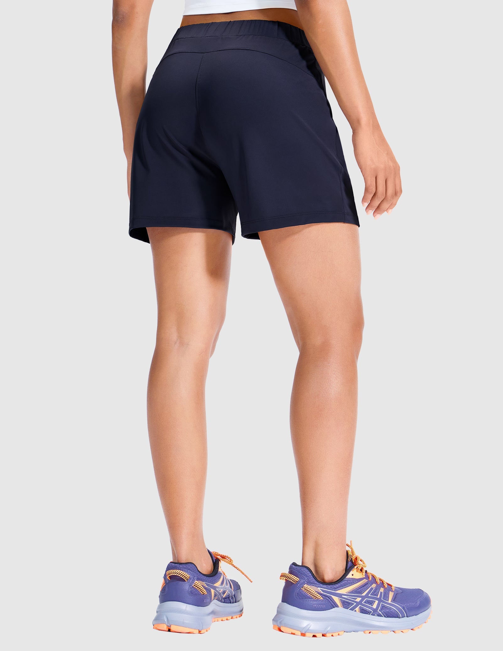 MIER Women's 4" Inseam Nylon Running Shorts, Quick-Dry, Stretch & Pockets Women Shorts