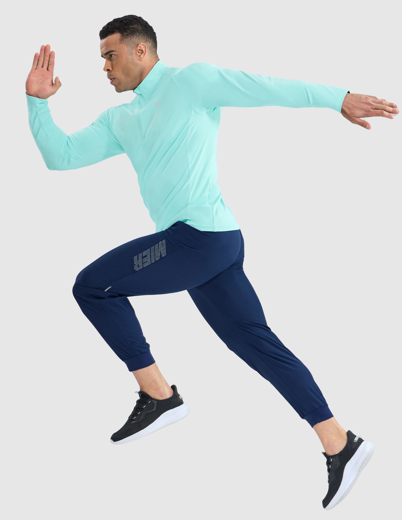 MIER Lightweight Quarter Zip Running Shirt, Breathable and Sun Protection Men's T-Shirts