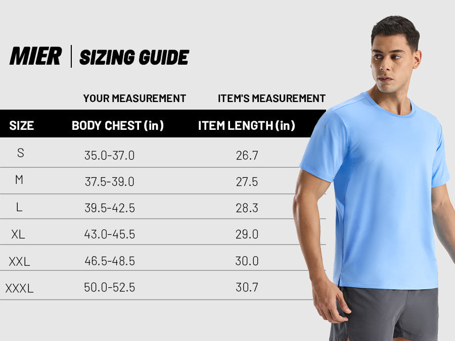 MIER Men's COOLMAX Running T-Shirt | Moisture-Wicking & Breathable Workout Tee Men's T-Shirts