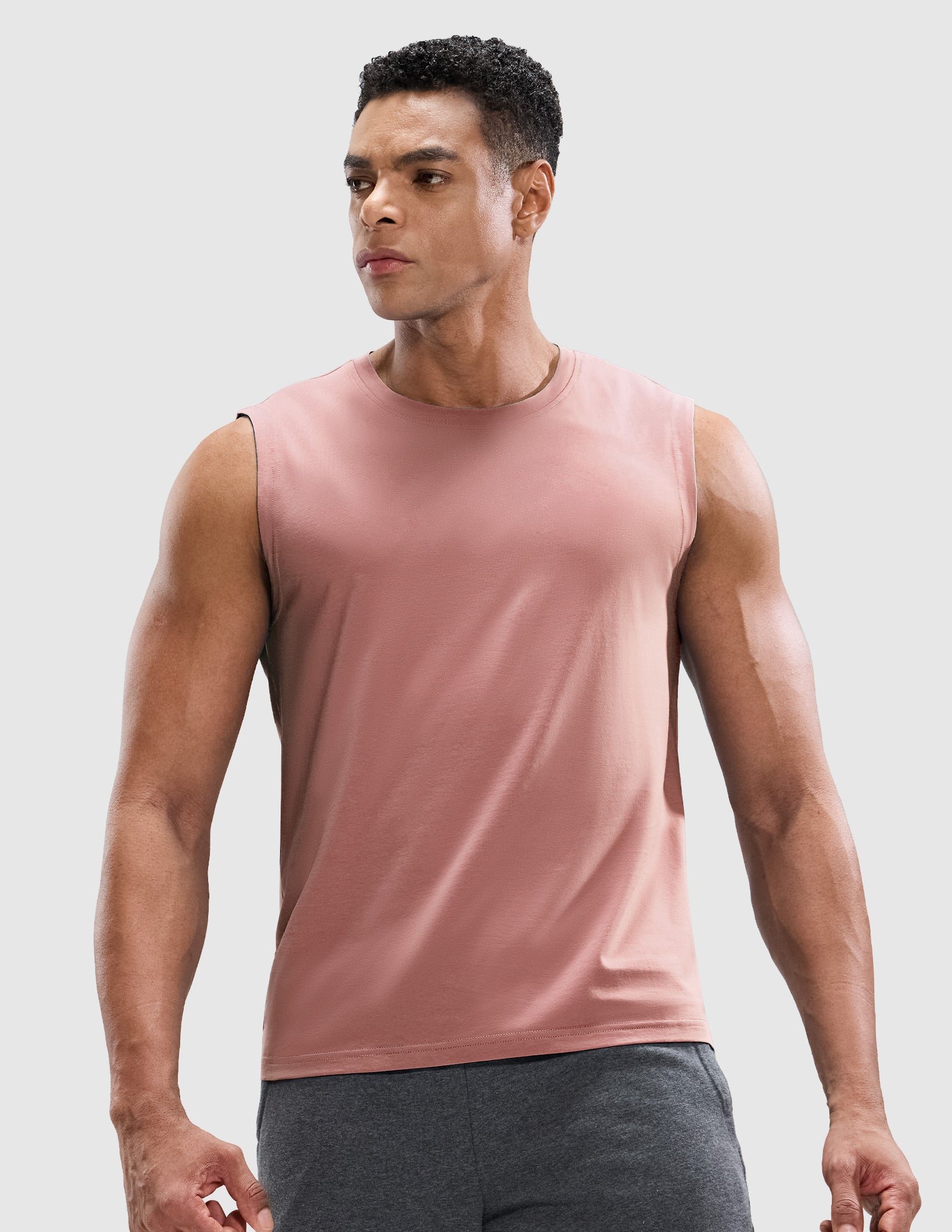 MIER Cotton Blend Running Tank for Men Stretchable and Moisture Wicking Men's Tank Top