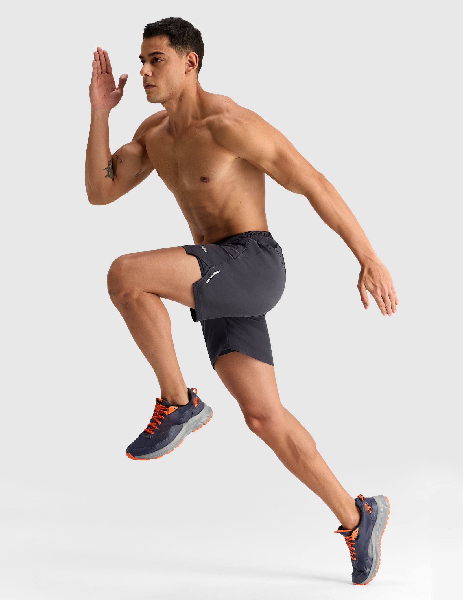 MIER Men's 7" 2-in-1 Running Shorts with Secure Zipper Pockets Men's Shorts
